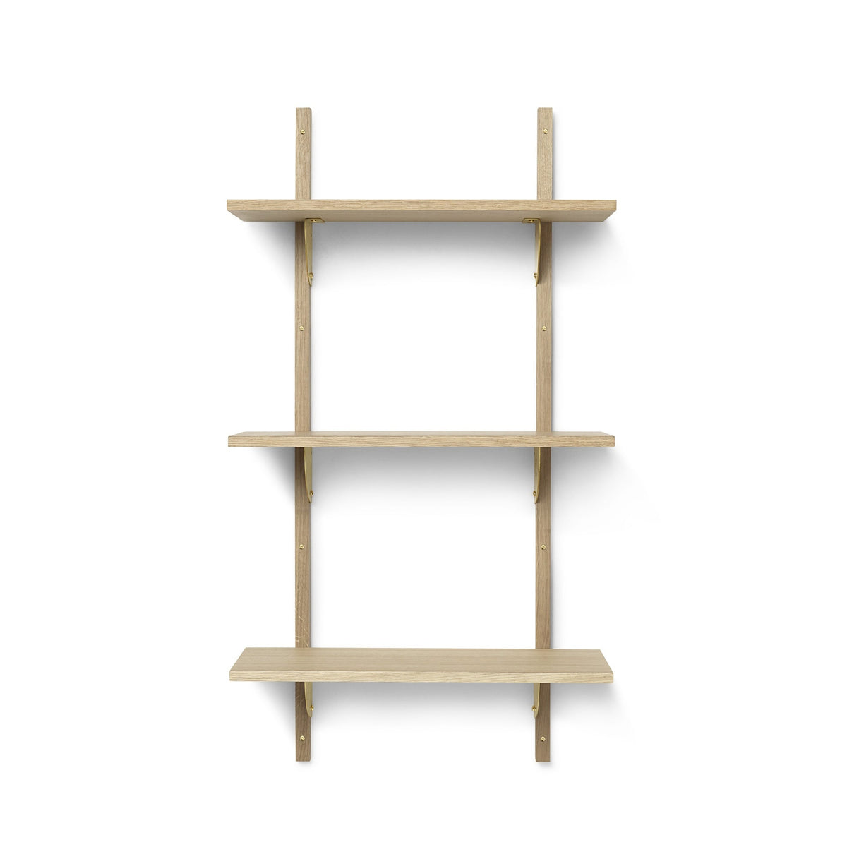 Ferm Living Sector kapea hyllykkö tammi/messinki - Laatukaluste