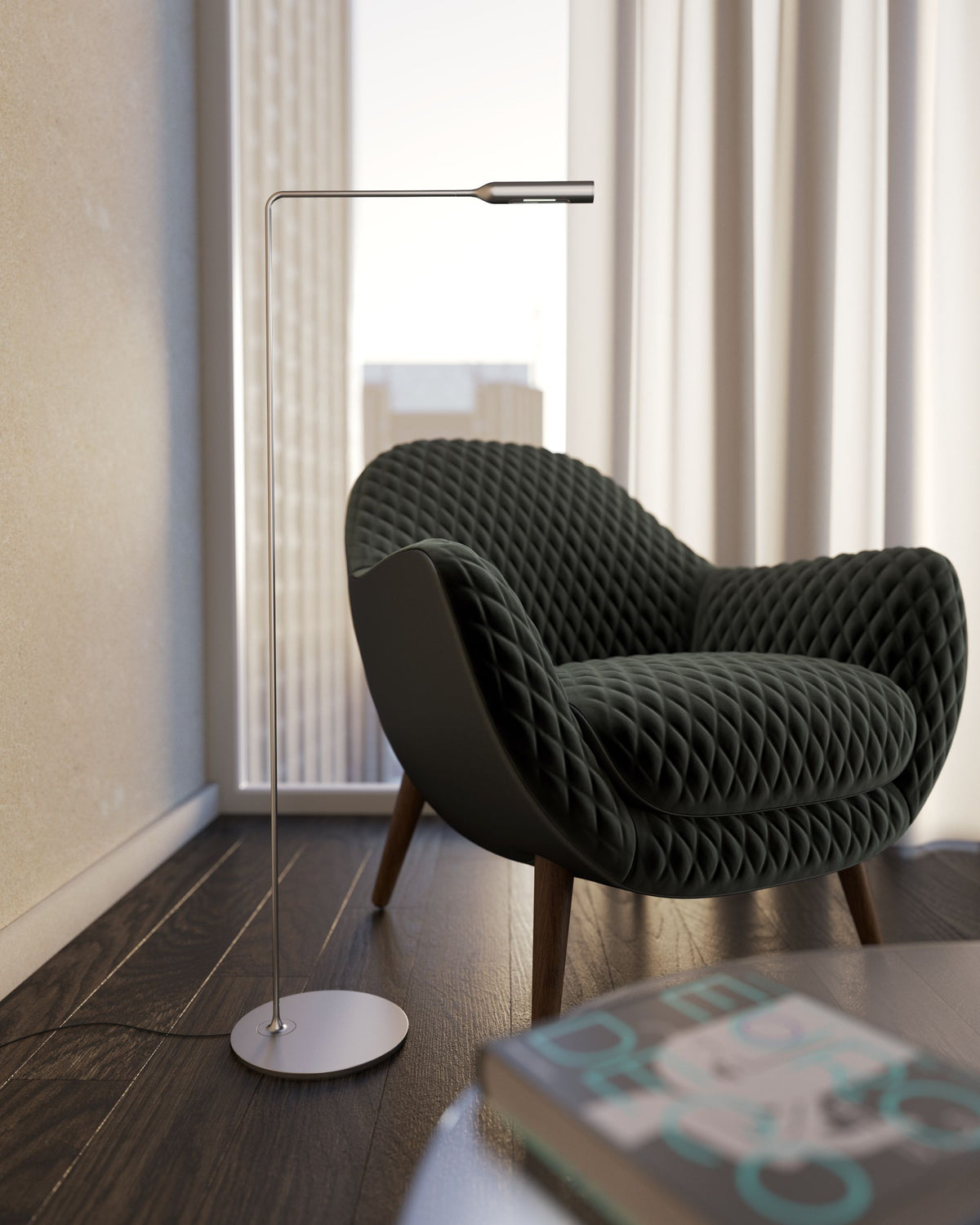 Lumina Flo Floor lattiavalaisin harjattu nikkeli