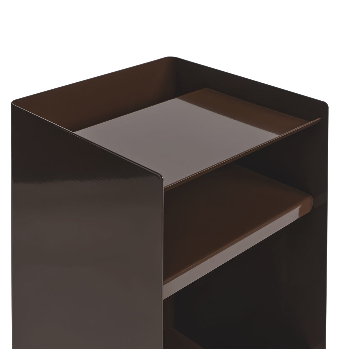 Muuto Folded low serving trolley open dark red