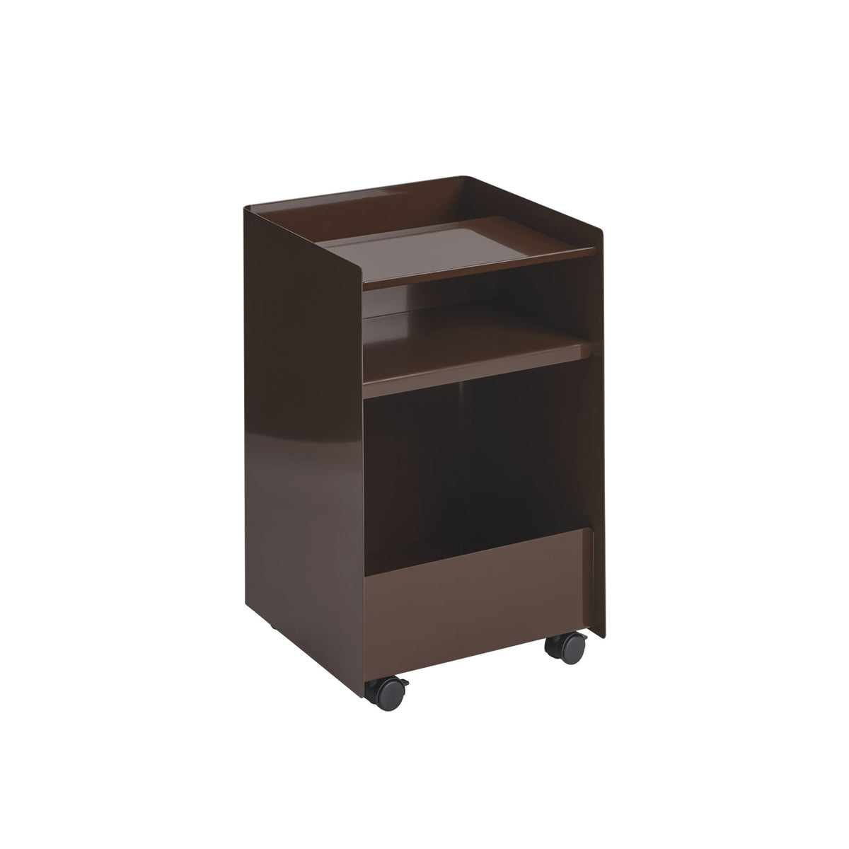 Muuto Folded low serving trolley open dark red