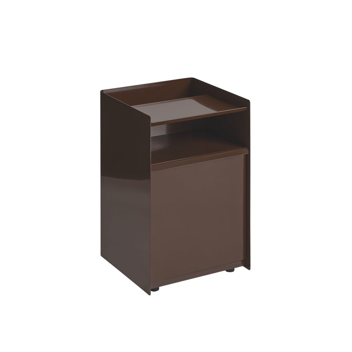 Muuto Folded low serving trolley with door dark red