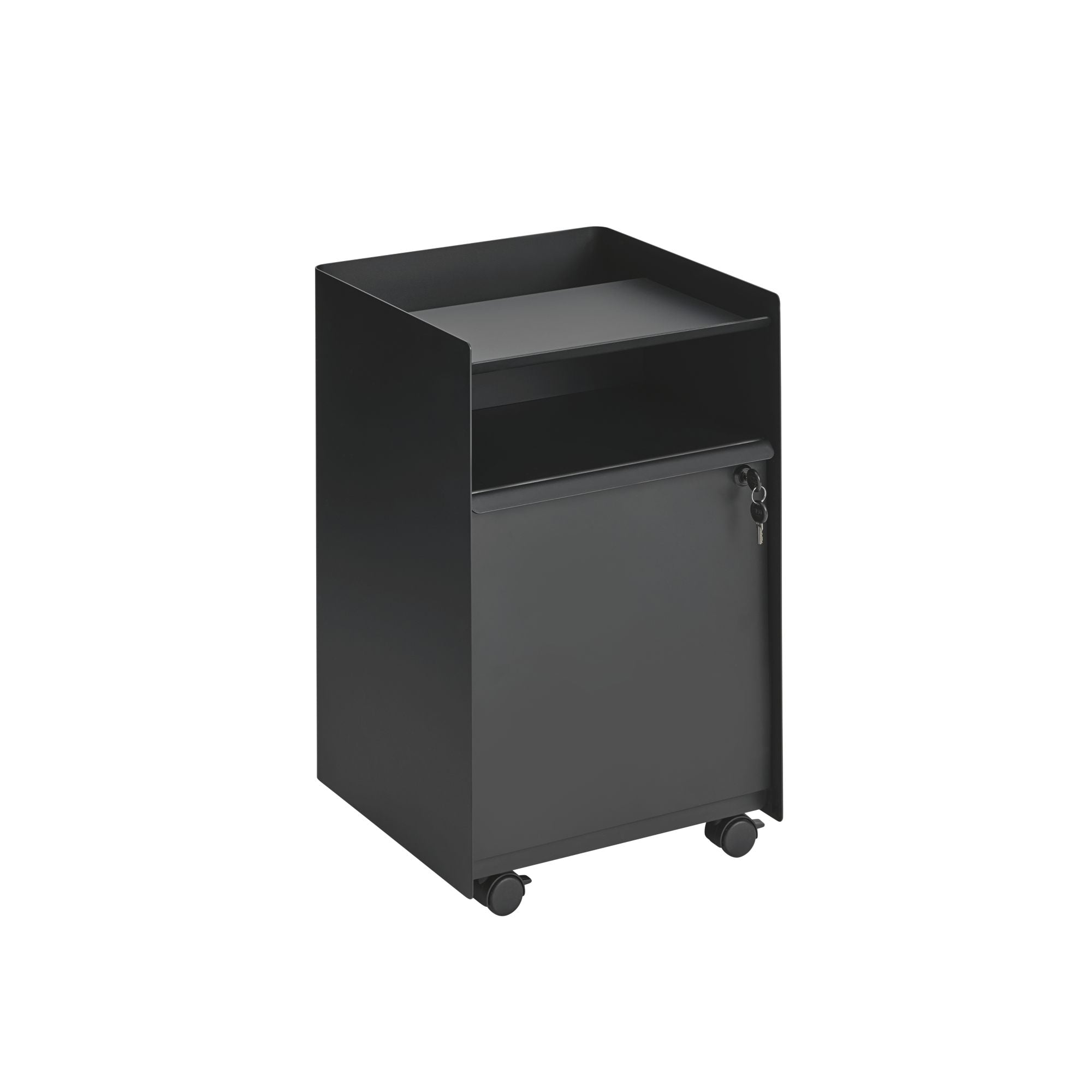 Muuto Folded matala tarjoiluvaunu ovella musta