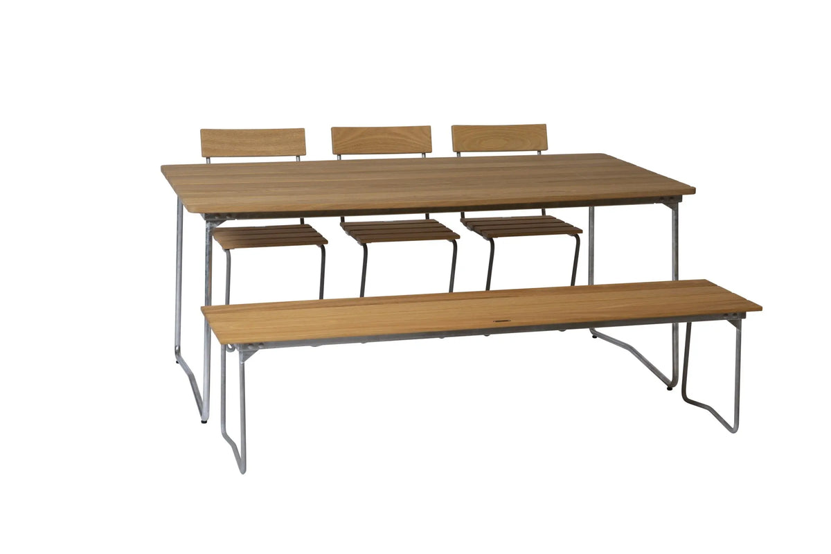 Grythyttan Stålmöbler B31 170 pöytä tammi/galvanoitu Grythyttan Stålmöbler