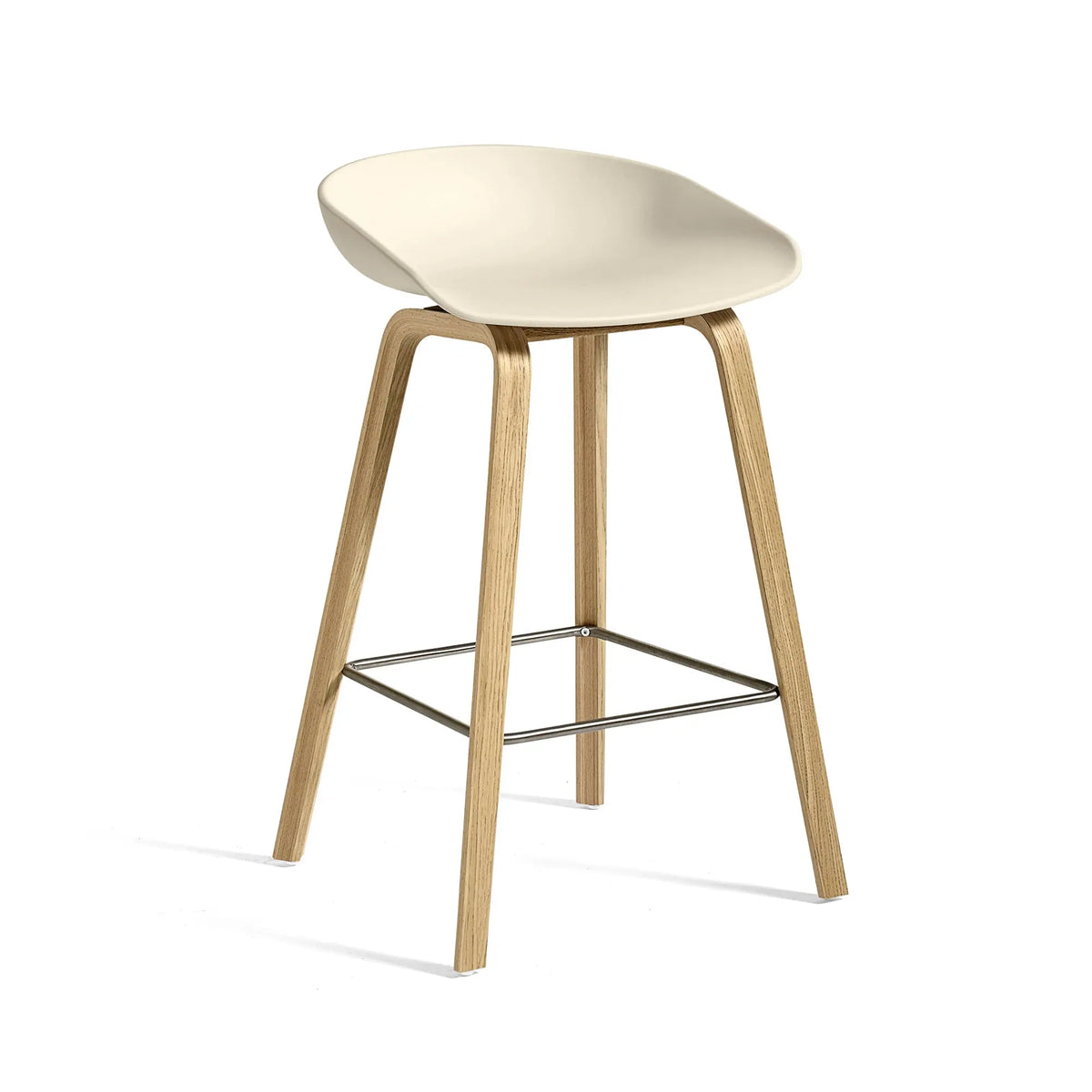 HAY About a Stool AAS32 kermanvalkoinen/lakattu tammi, kromi HAY