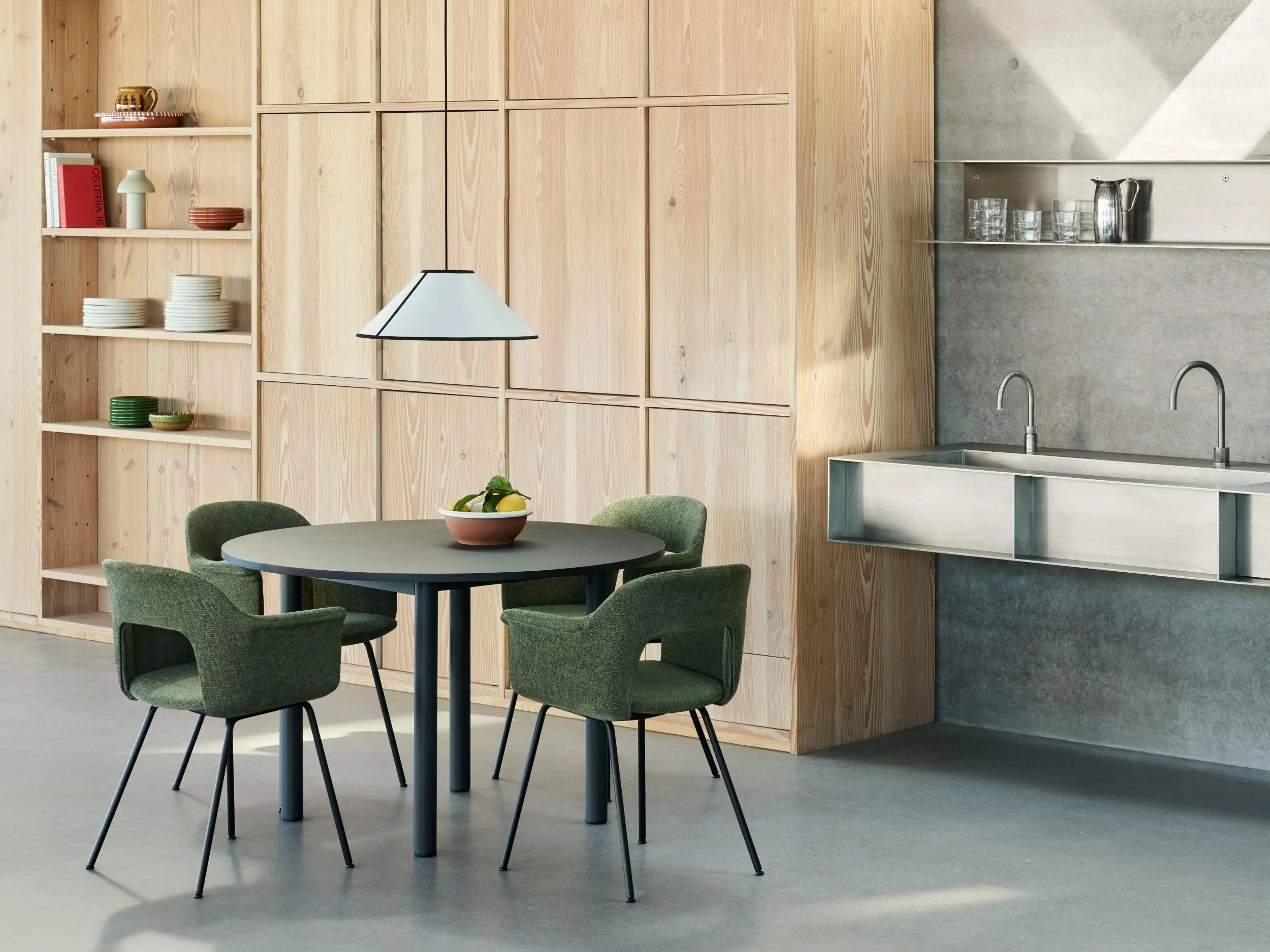 HAY Annex Ø110 pöytä harmaa/musta HAY