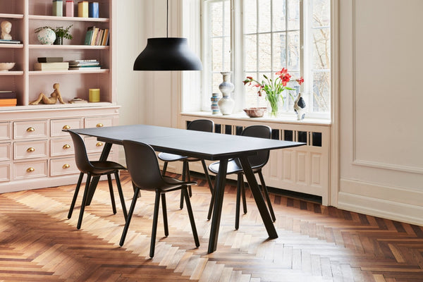 HAY CPH30 pöytä 200x90 musta/musta linoleum - Laatukaluste