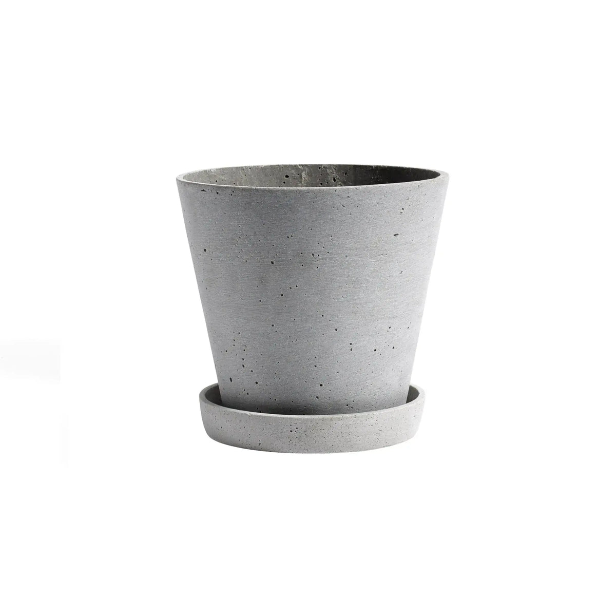 HAY Flowerpot L ruukku+lautanen harmaa - Laatukaluste