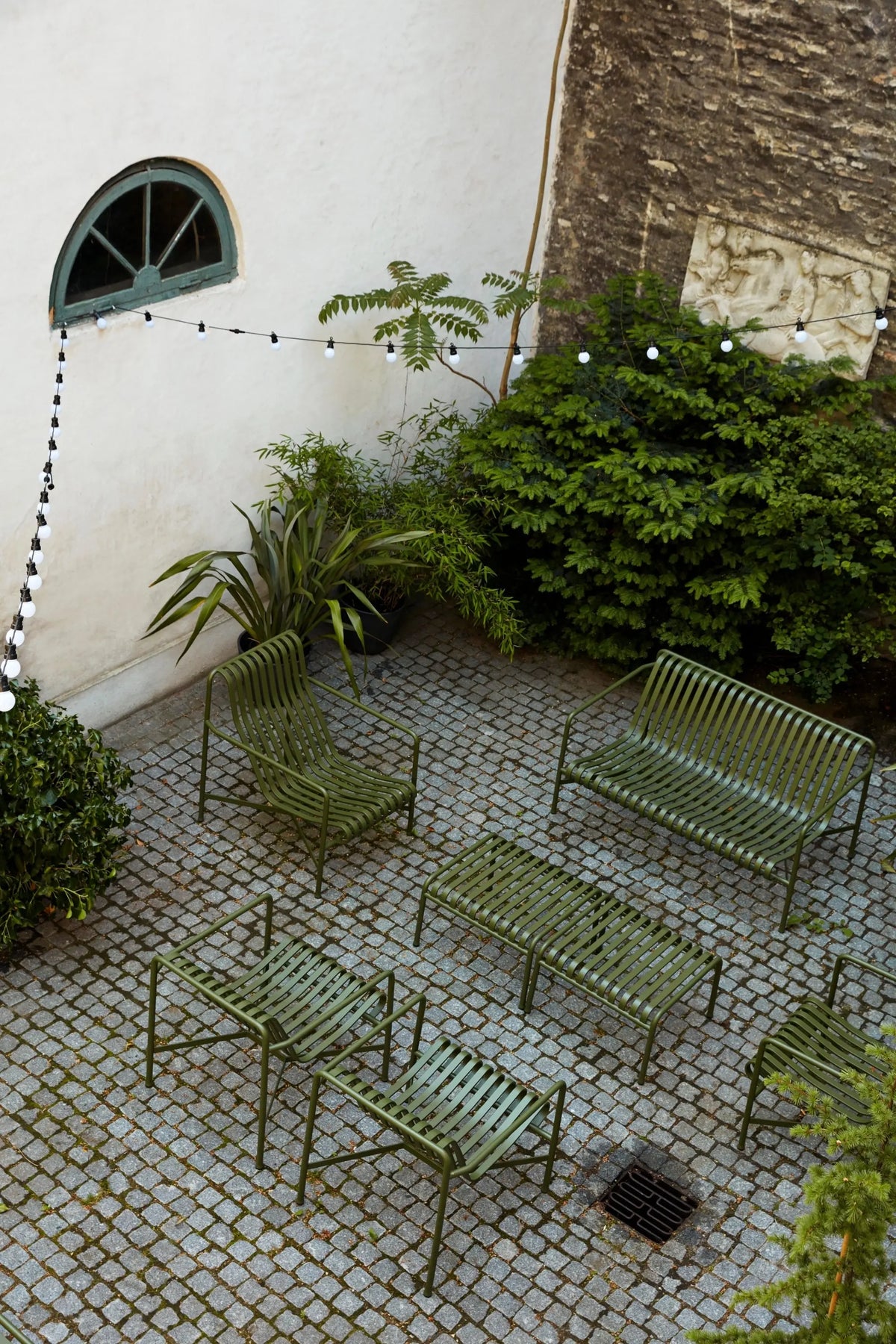 HAY Palissade Dining Bench oliivinvihreä HAY