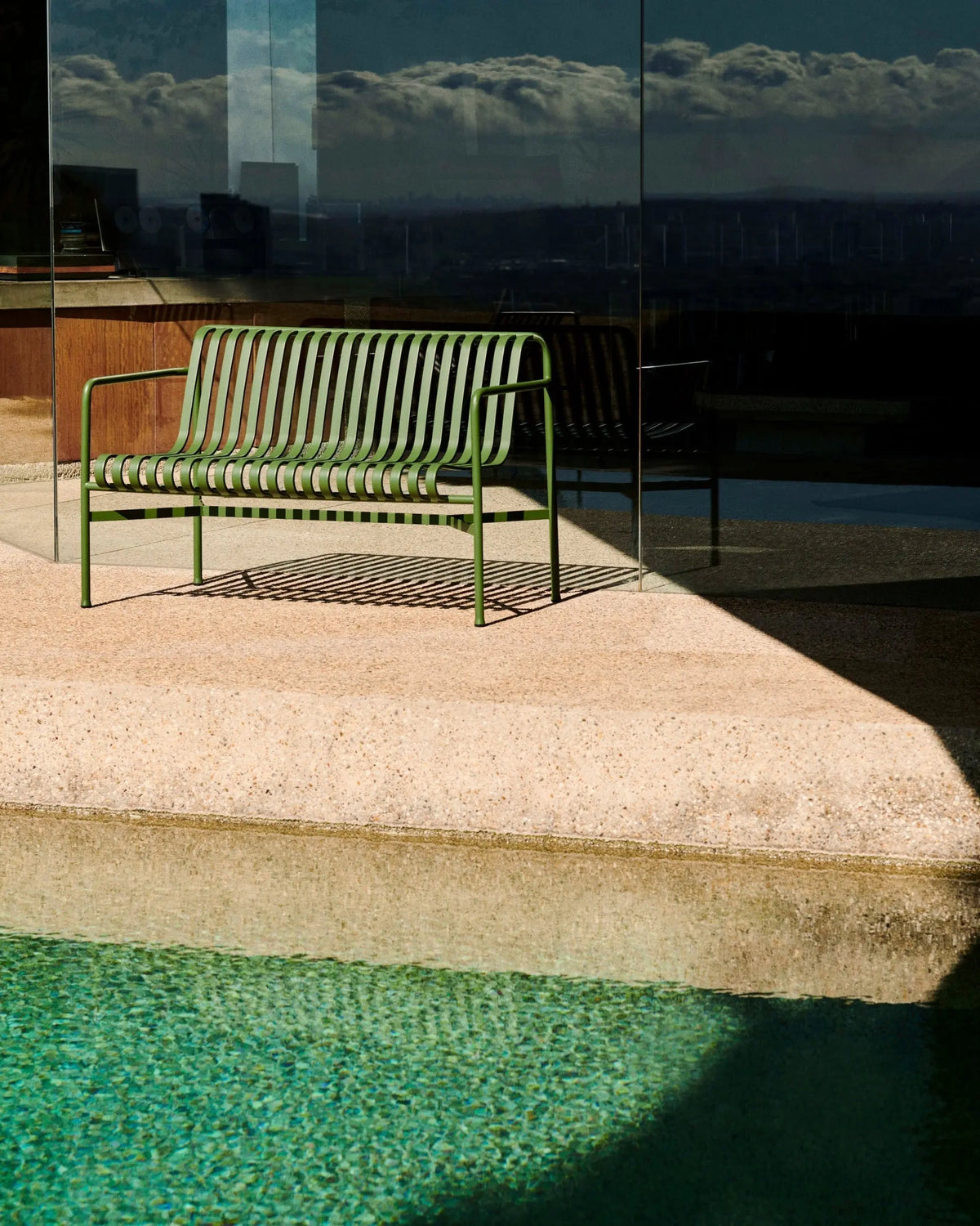 HAY Palissade Dining Bench oliivinvihreä HAY