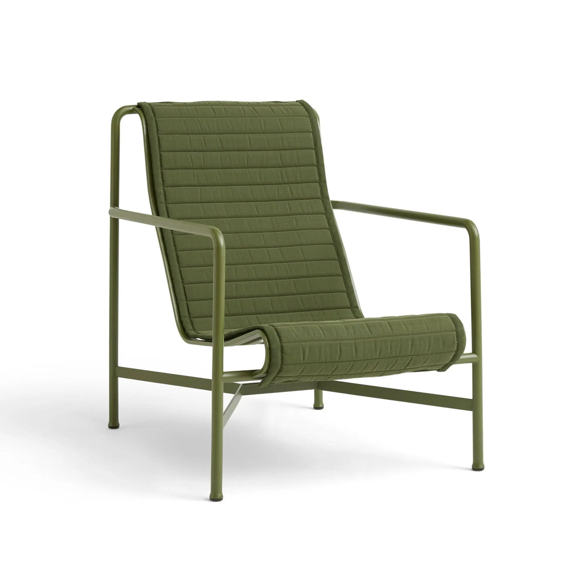 HAY Palissade Lounge korkea nojatuoli tikattu istuintyyny - Laatukaluste