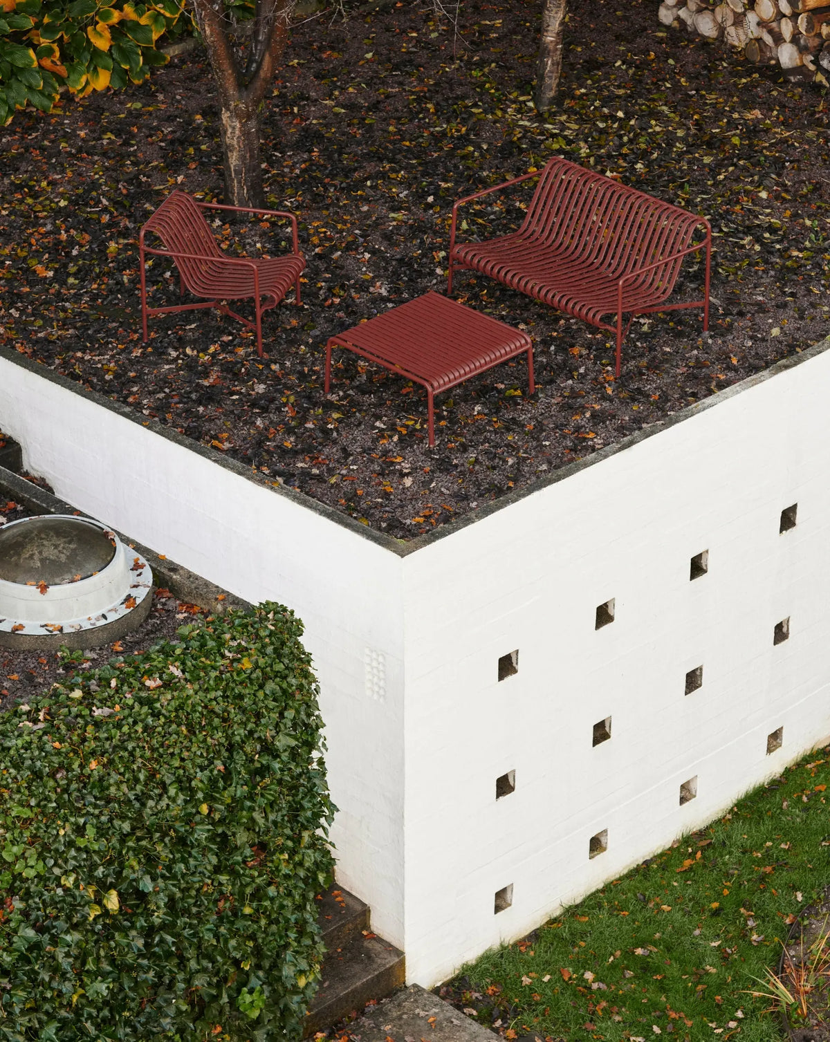 HAY Palissade matala pöytä 81.5x86cm punainen HAY