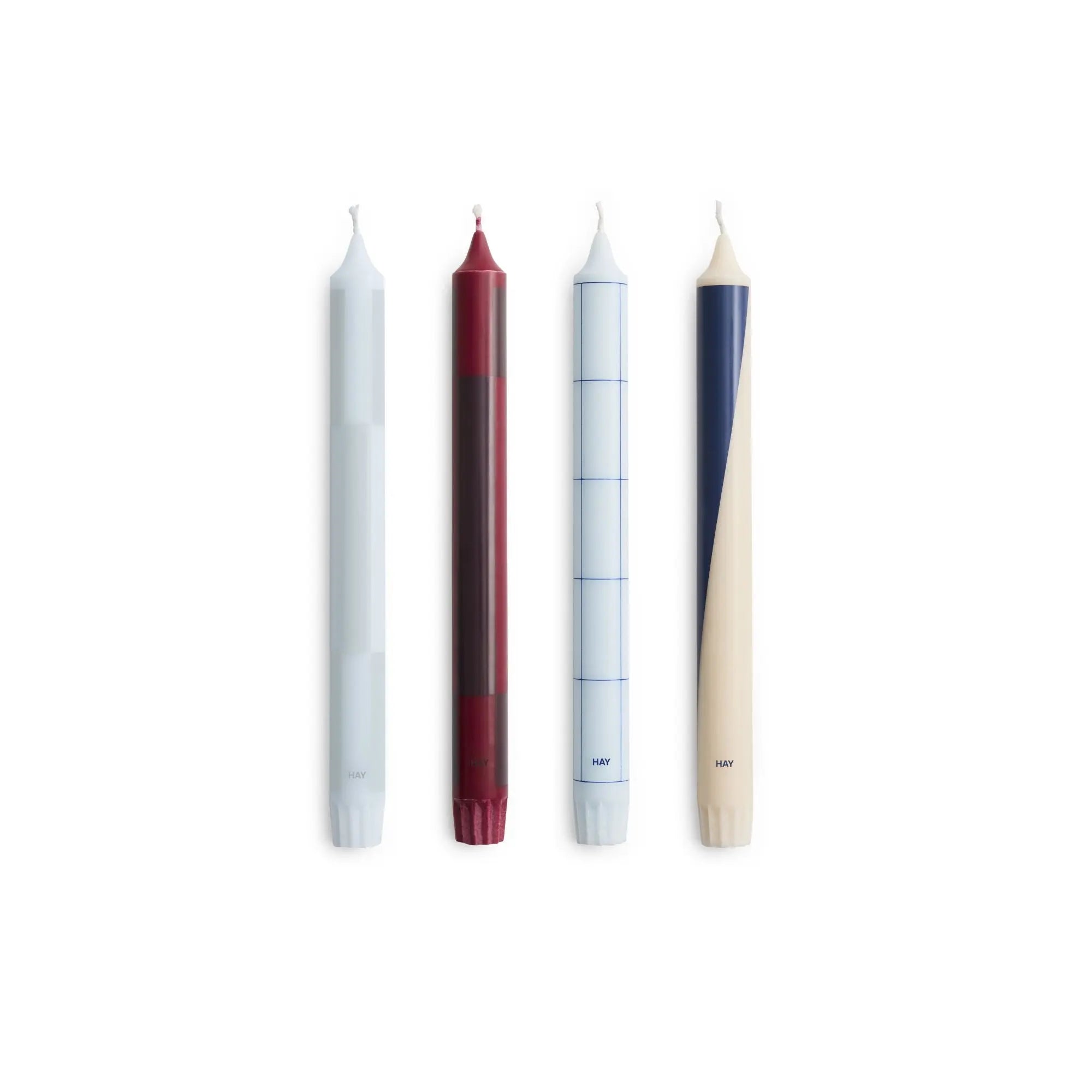 HAY Pattern kynttilä 4kpl sininen-burgundi HAY