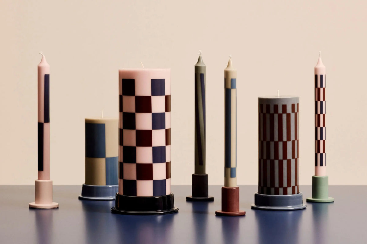 HAY Pattern kynttilä 4kpl vaalea pinkki-sininen HAY
