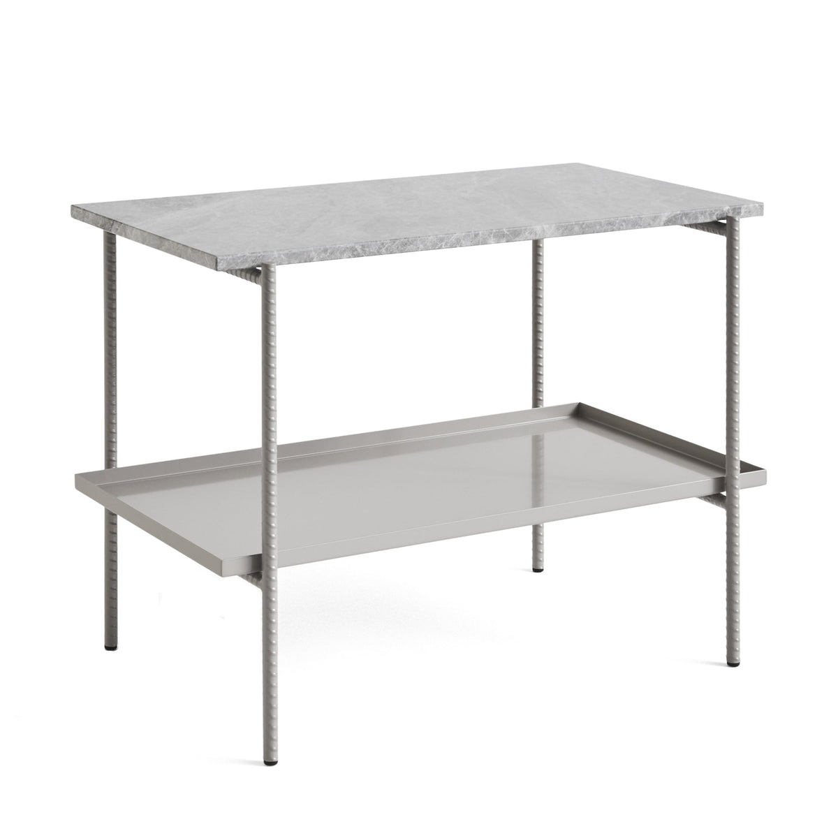 HAY Rebar sivupöytä 75x44 marmori- ja metallitasolla harmaa/harmaa - Laatukaluste