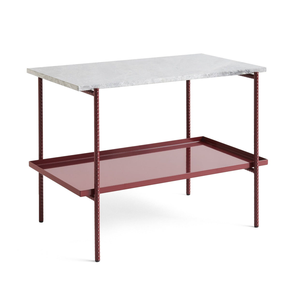 HAY Rebar sivupöytä 75x44 marmori- ja metallitasolla harmaa/punainen - Laatukaluste