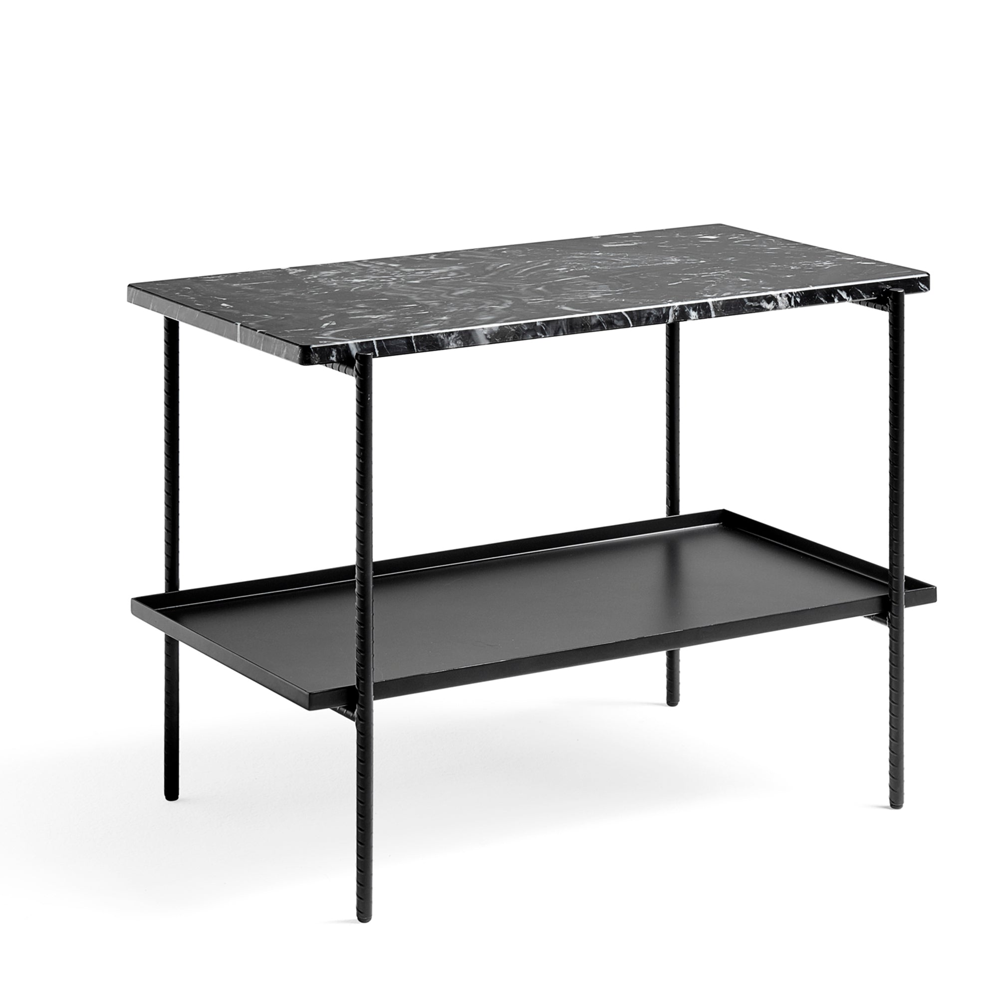 HAY Rebar sivupöytä 75x44 marmori- ja metallitasolla musta - Laatukaluste