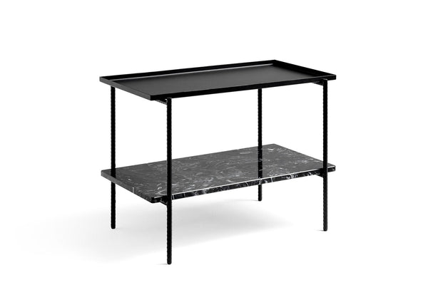 HAY Rebar sivupöytä 75x44 marmori- ja metallitasolla musta - Laatukaluste