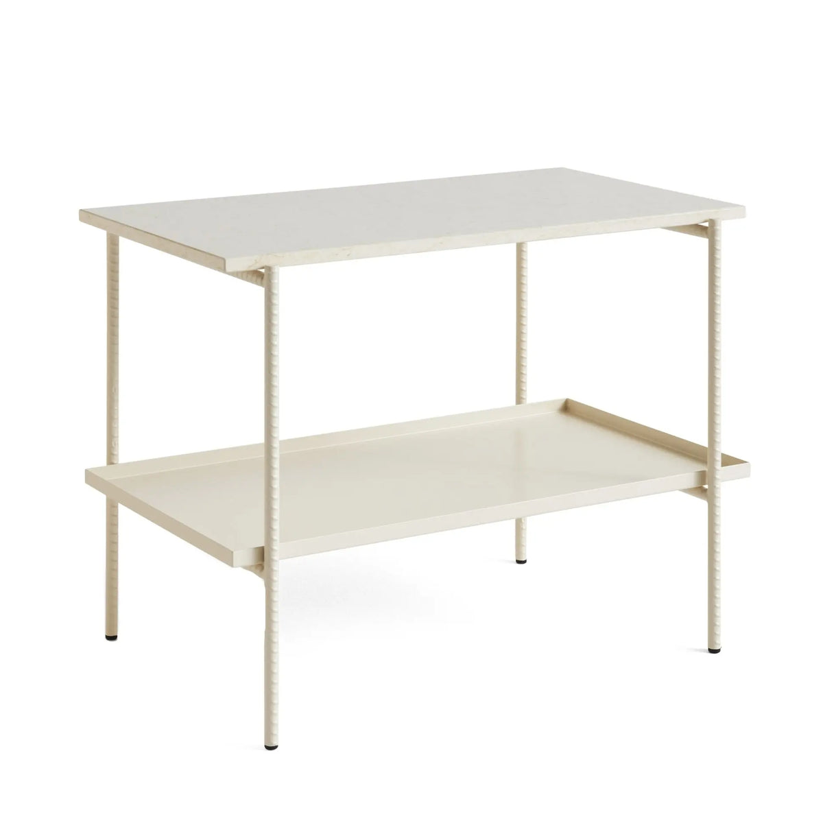 HAY Rebar sivupöytä 75x44 marmori- ja metallitasolla beige - Laatukaluste