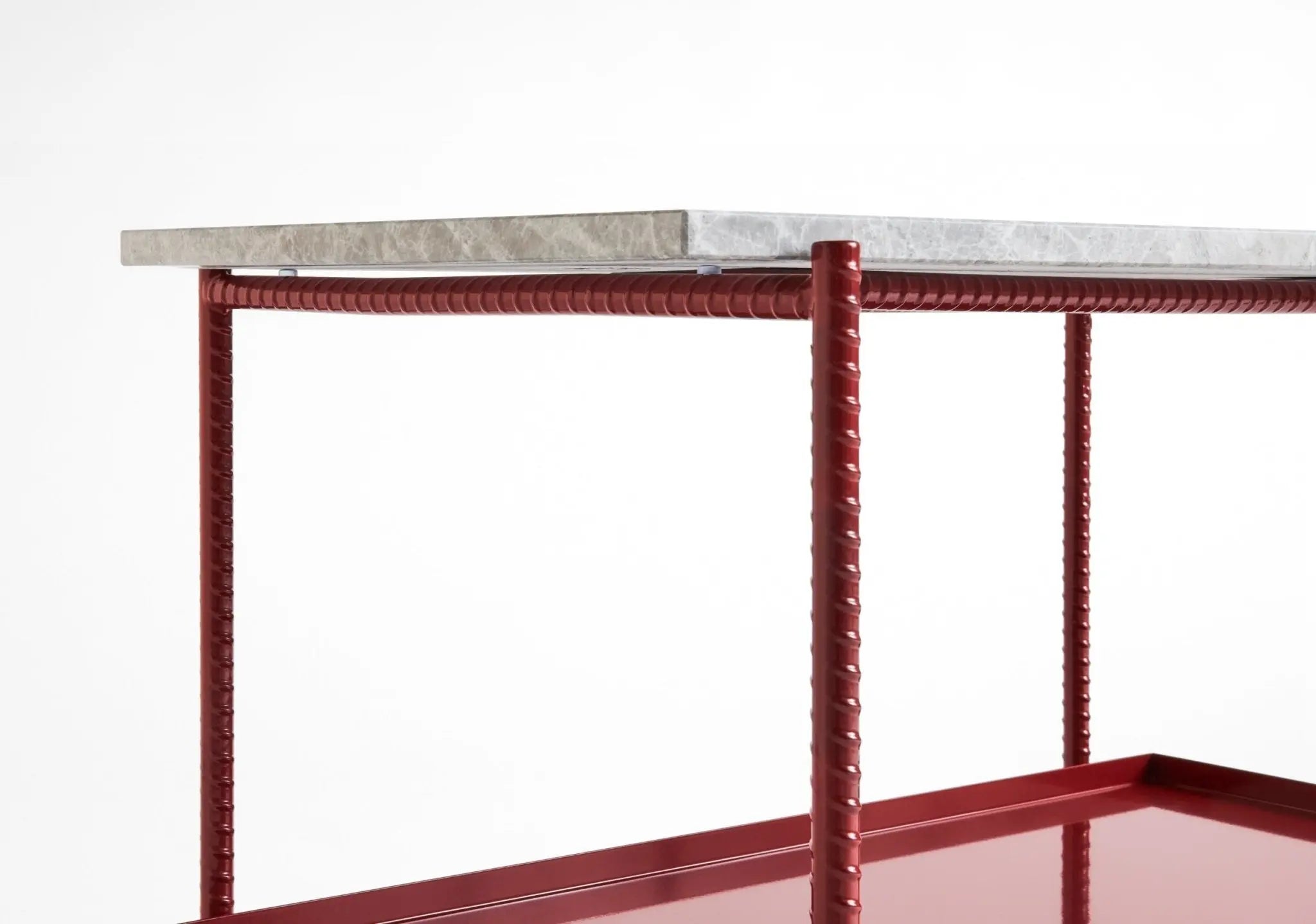 HAY Rebar sivupöytä 75x44 marmori- ja metallitasolla harmaa/punainen - Laatukaluste