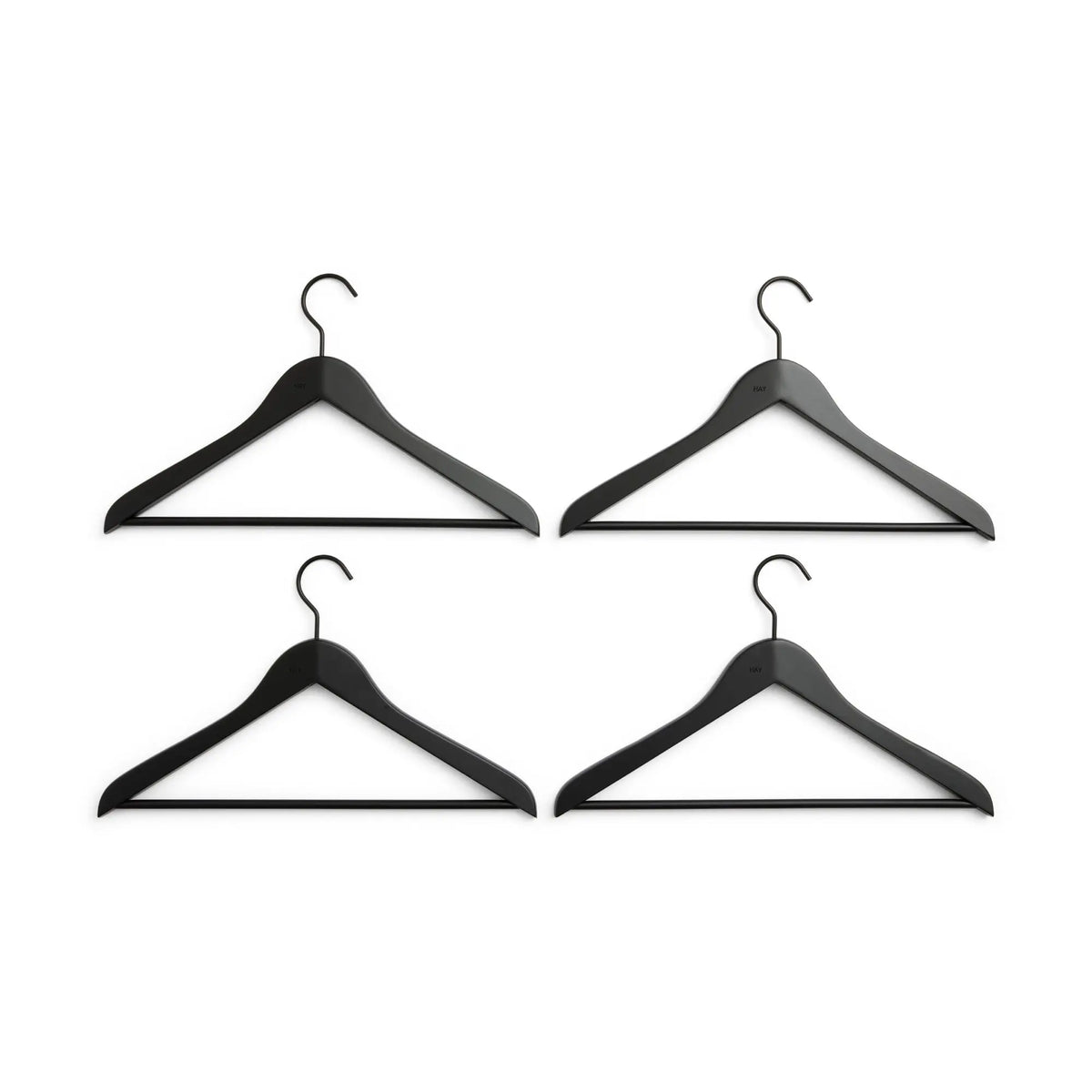 HAY Smooth Coat Slim henkari tangolla / 4kpl musta HAY
