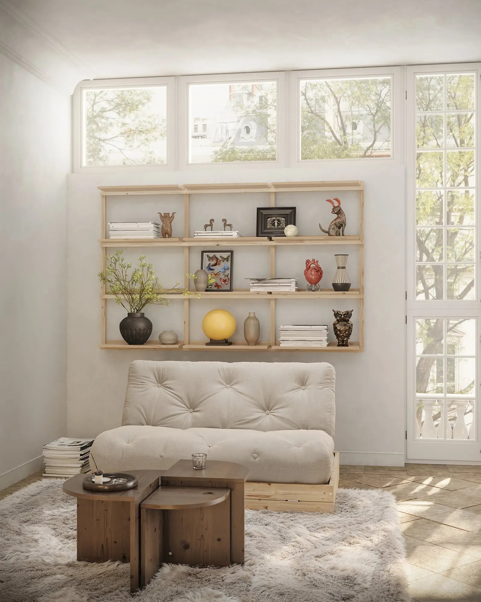 Karup Design Flip 140x200 vuodesohva mänty/beige Karup Design