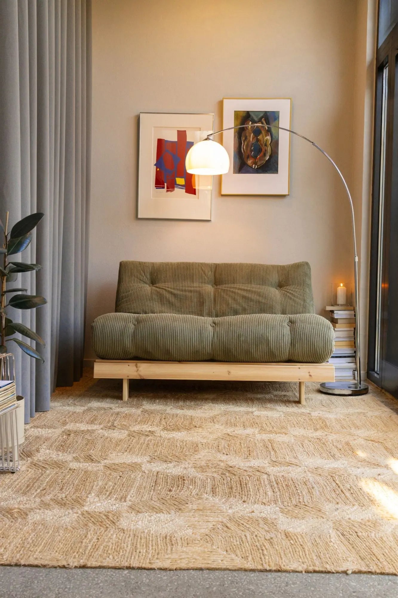 Karup Roots 140 vuodesohva mänty/khaki green Karup