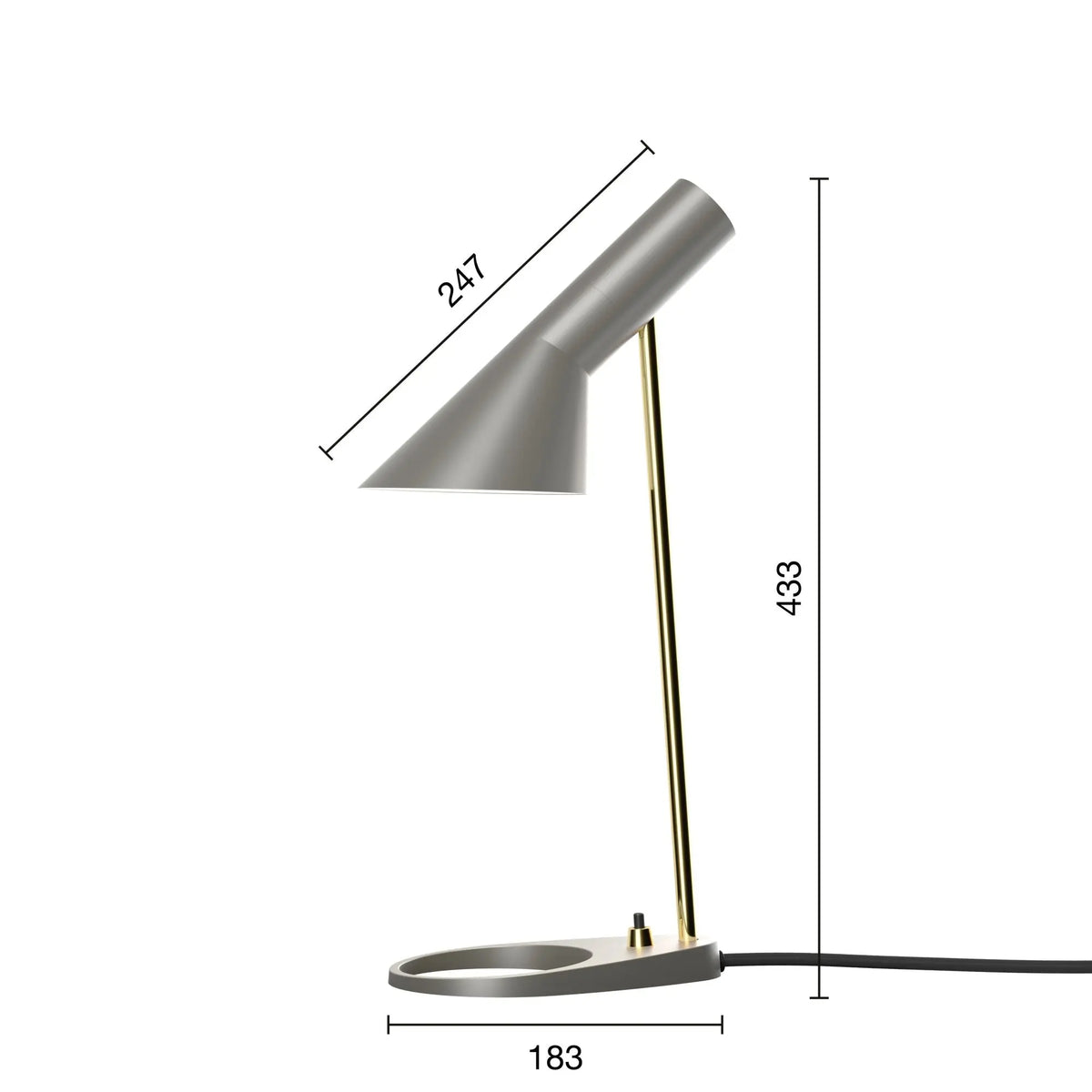 Louis Poulsen AJ Mini pöytävalaisin lämmin harmaa/messinki Louis Poulsen