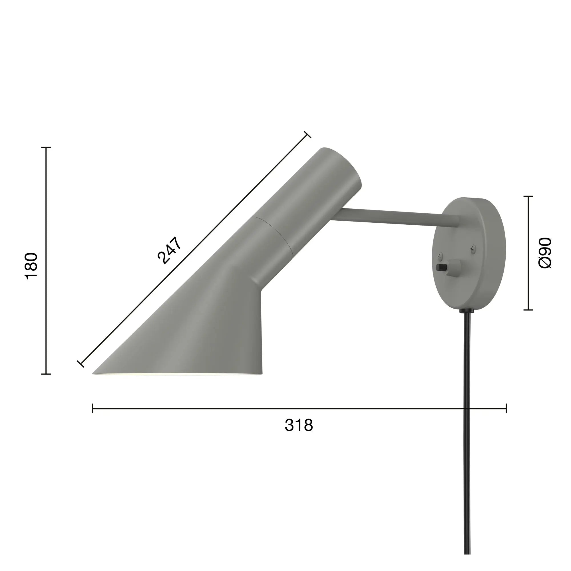 Louis Poulsen AJ seinävalaisin lämmin harmaa Louis Poulsen
