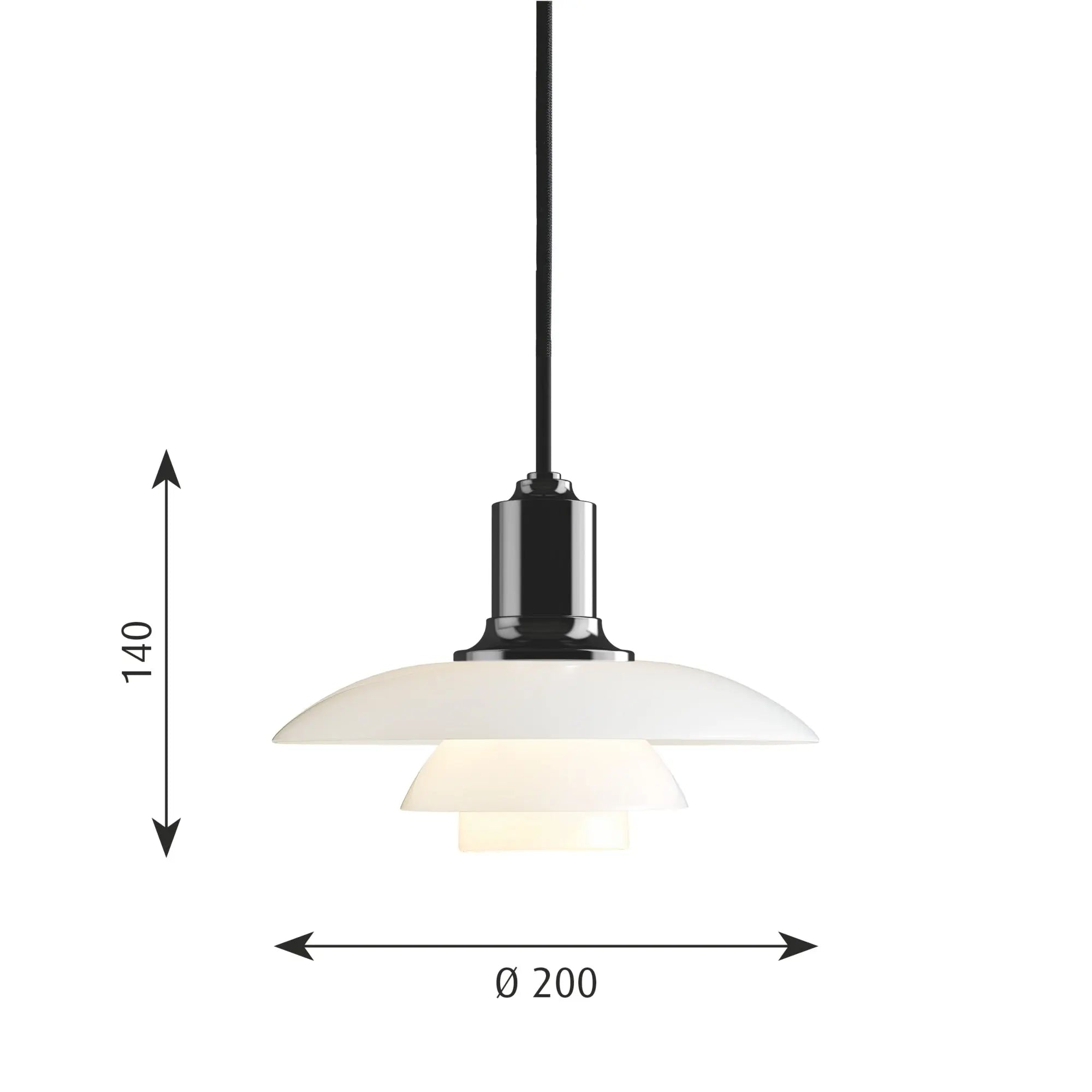 Louis Poulsen PH 2/1 riippuvalaisin musta Louis Poulsen