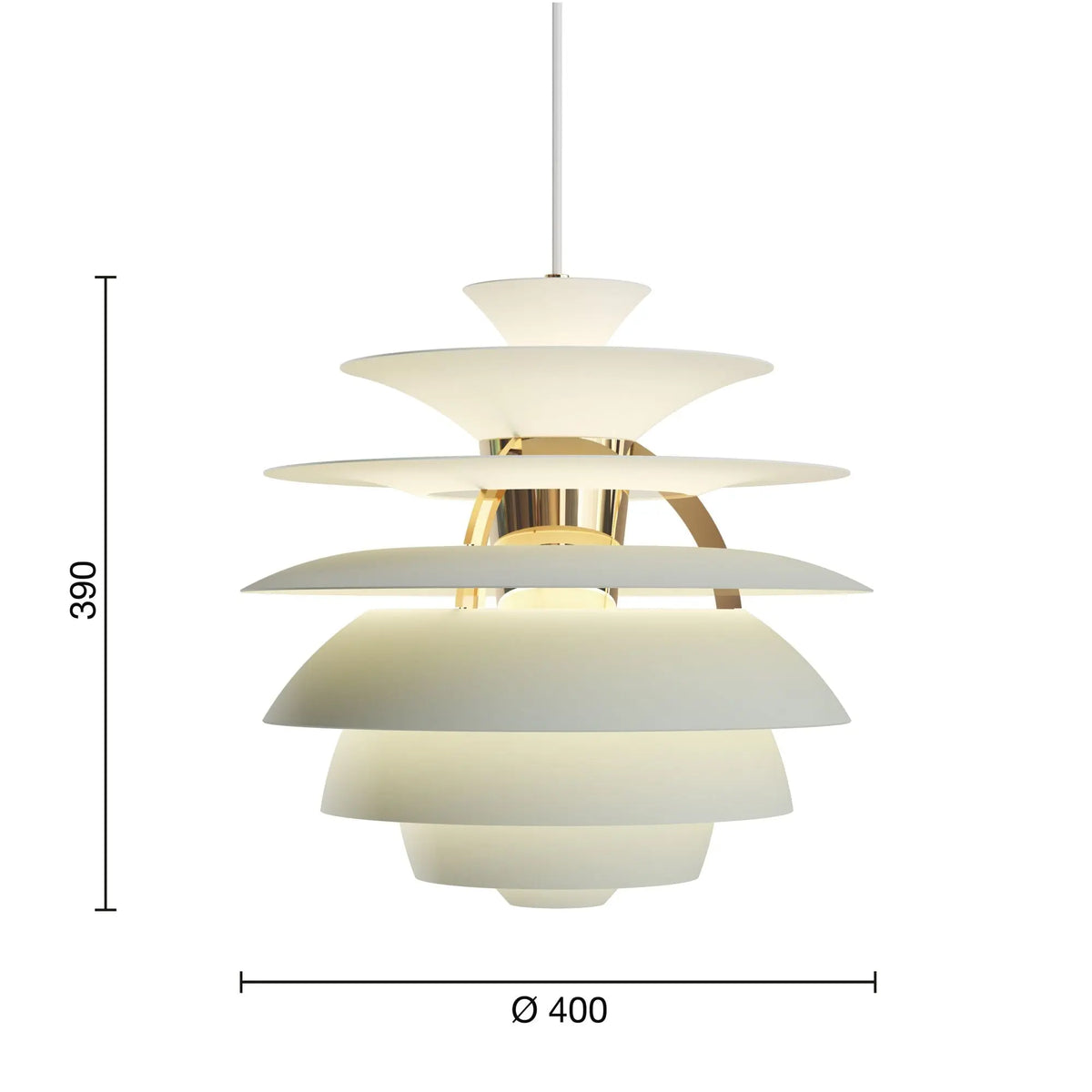 Louis Poulsen PH Snowball riippuvalaisin vihreä/messinki Louis Poulsen