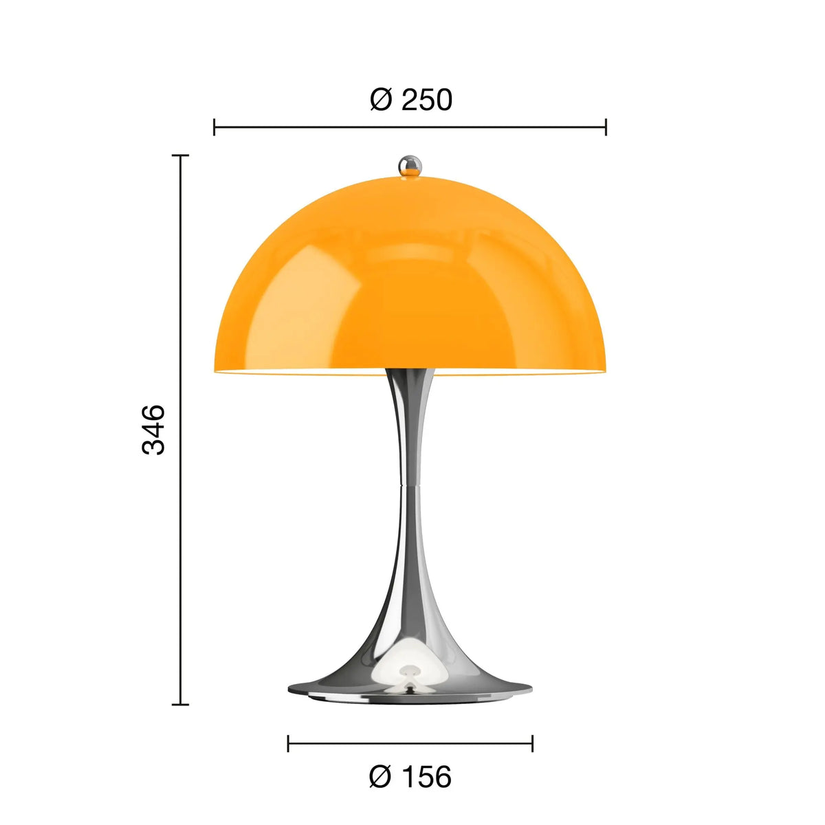 Louis Poulsen Panthella 250 Portable pöytävalaisin Original opal orange Louis Poulsen