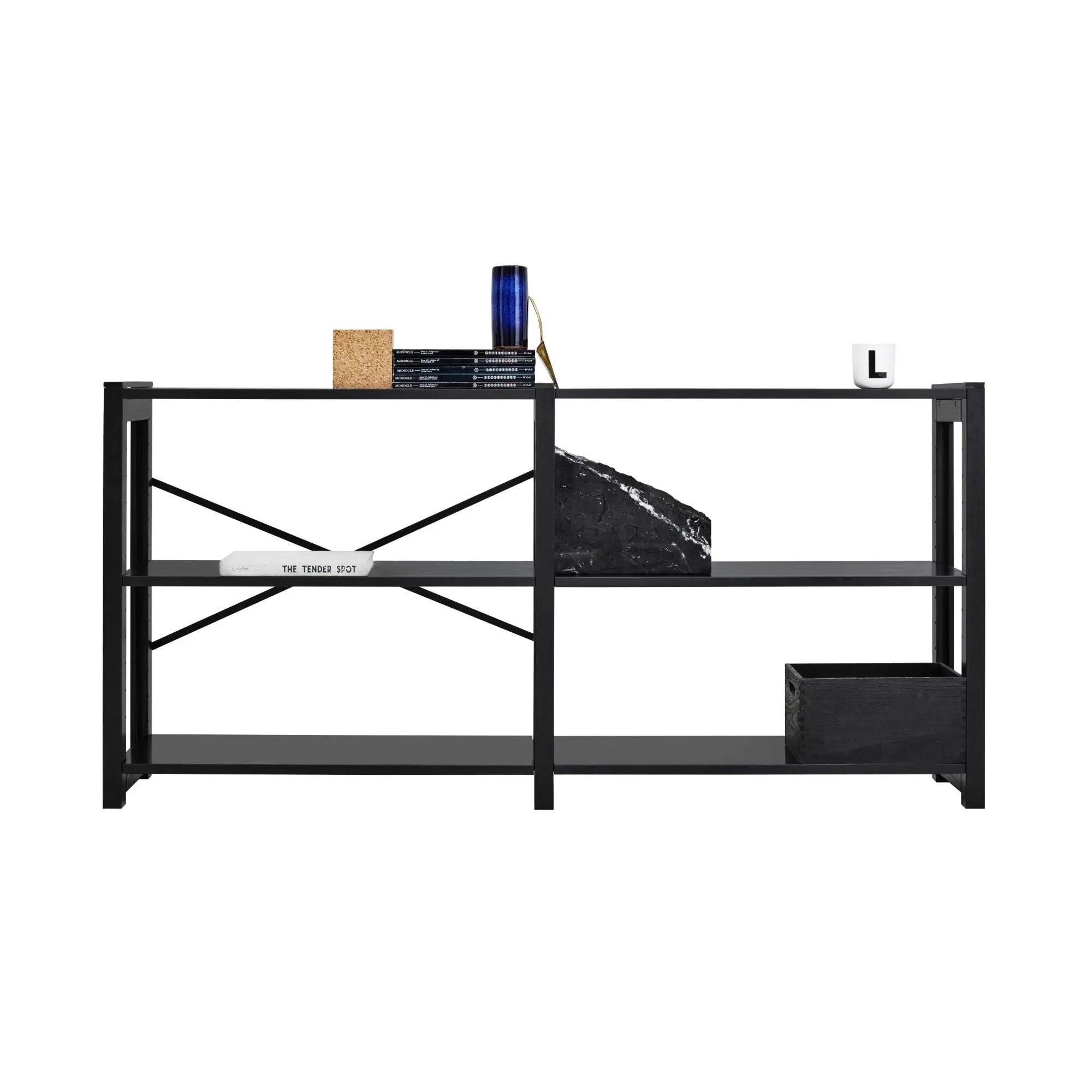 Lundia Classic 78x164 hyllykkö musta Lundia