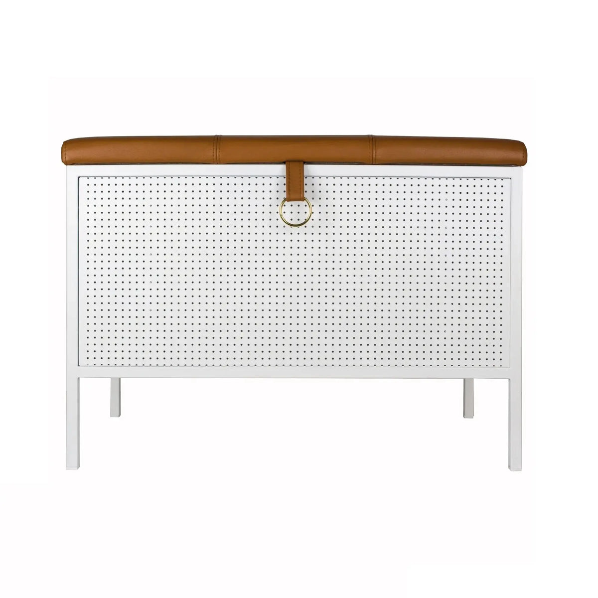 Kopio: Maze Frank säilytyspenkki valkoinen/konjakki Maze