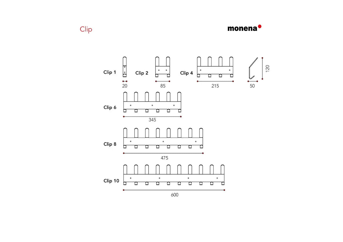Monena Clip 8 naulakko valkoinen Monena