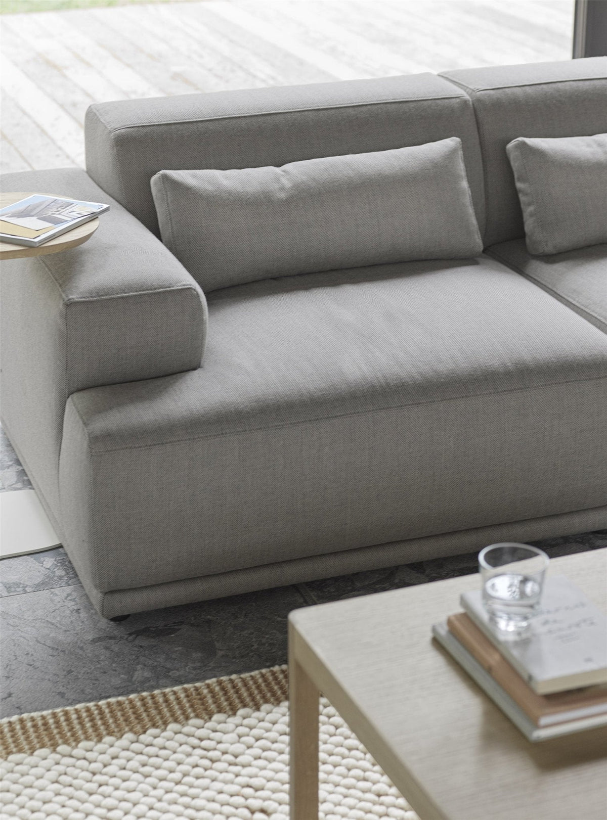 Muuto Connect Soft 2-istuttava moduulisohva Re-wool 128 - Laatukaluste