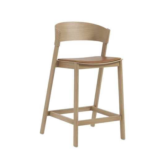 Muuto Cover matala baarituoli tammi/nahka - Laatukaluste