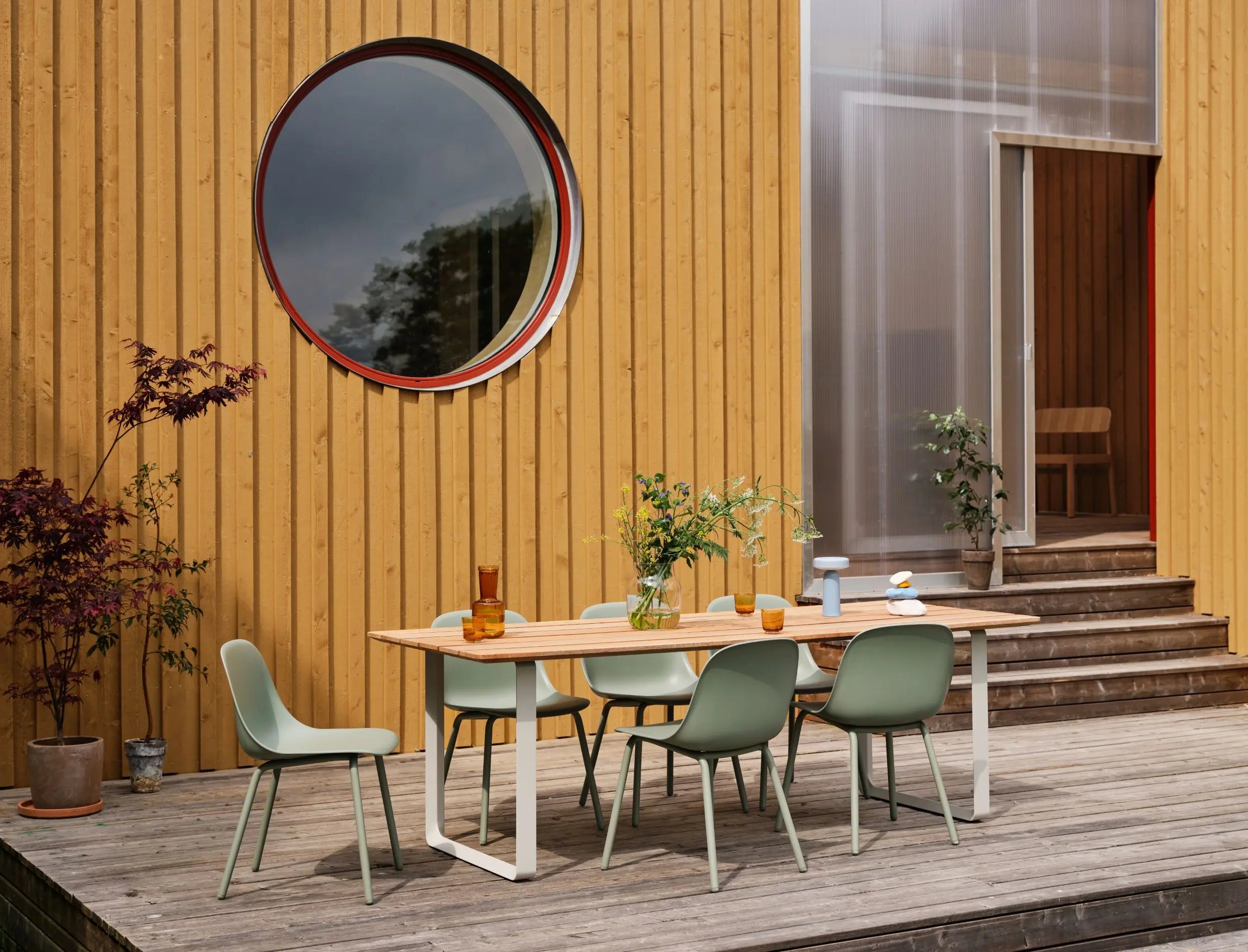 Muuto Fiber Outdoor tuoli vihreä Muuto