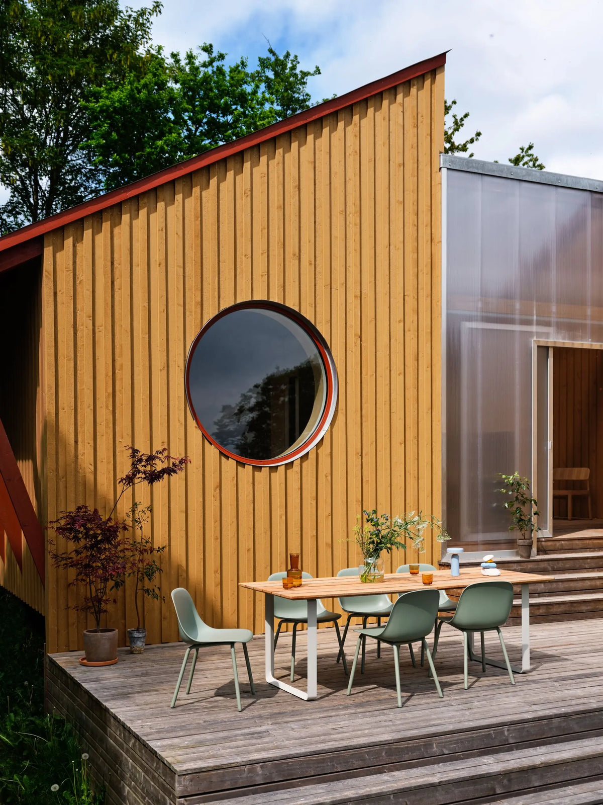 Muuto Fiber Outdoor tuoli vihreä Muuto