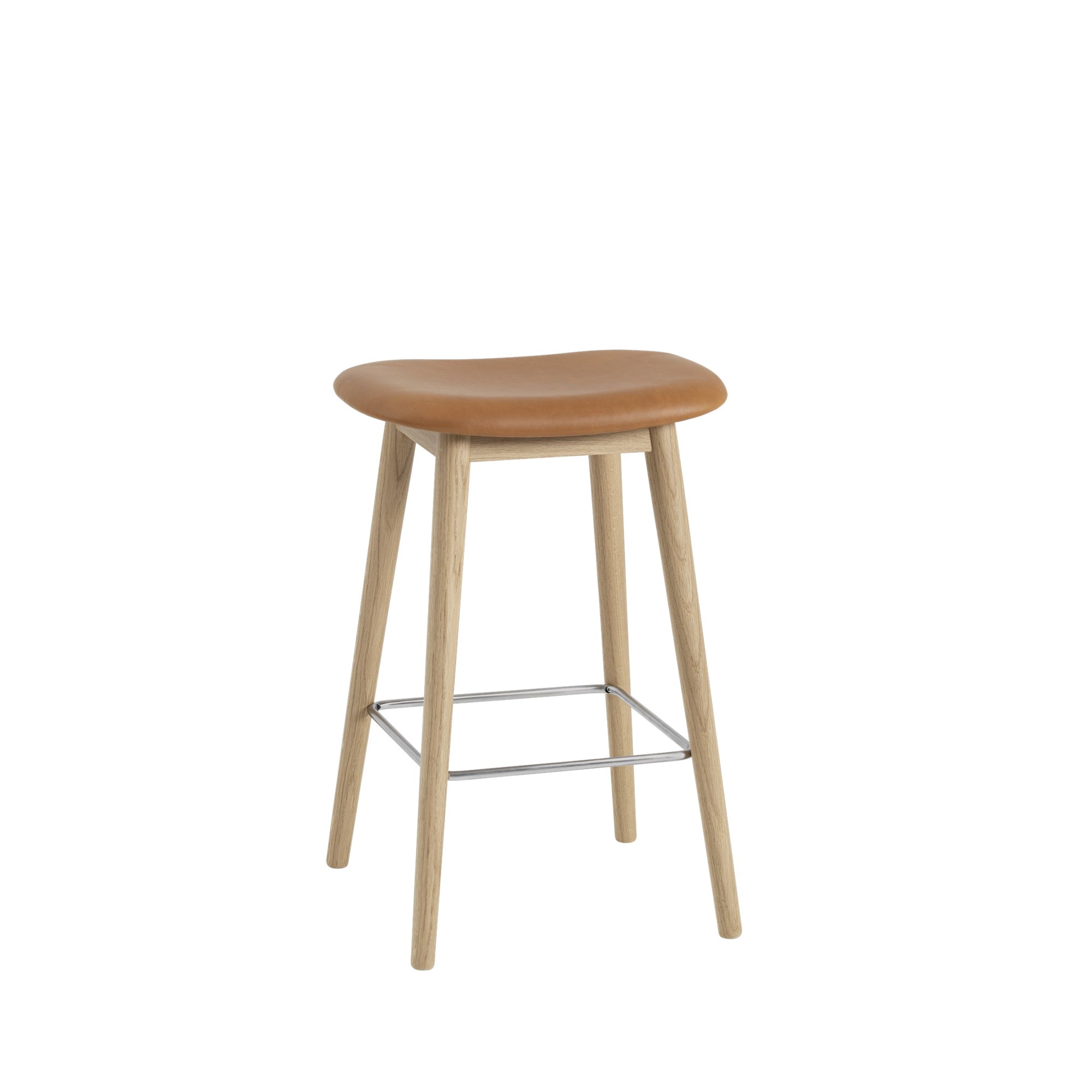 Muuto Fiber baarituoli, tammijalat, tammi/konjakki - Laatukaluste