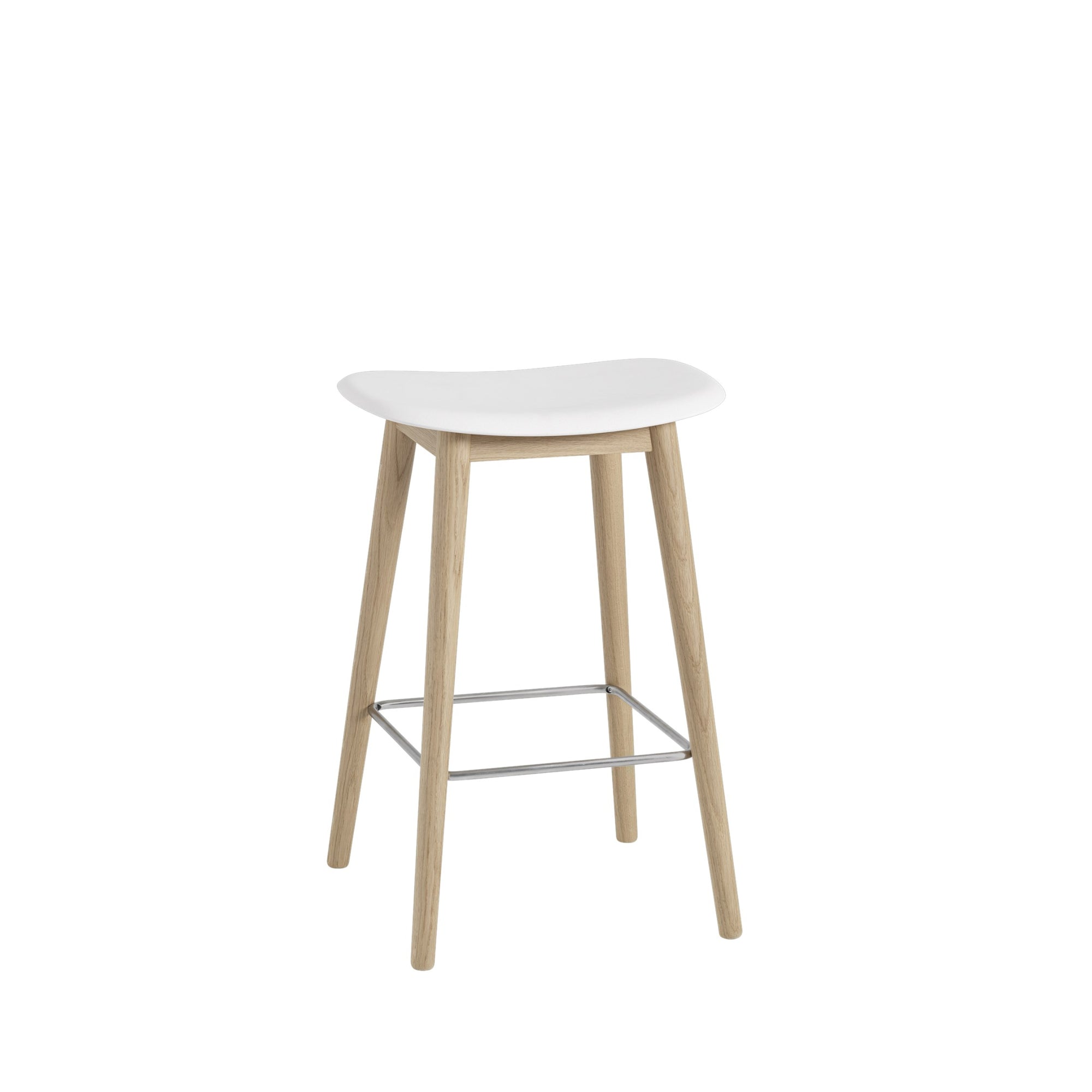 Muuto Fiber baarituoli, tammijalat, tammi/valkoinen - Laatukaluste