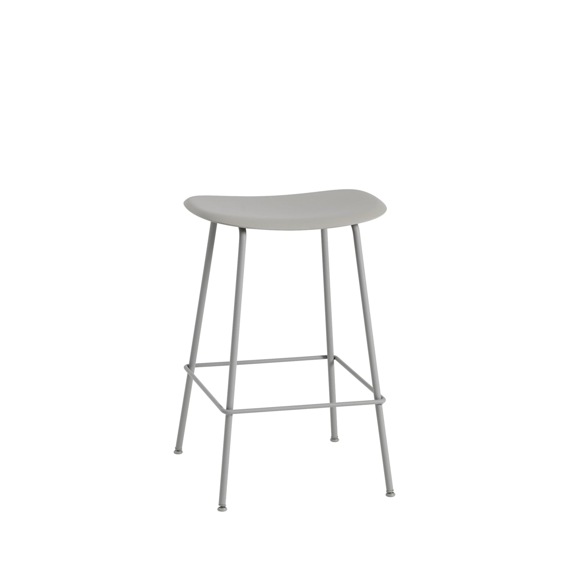 Muuto Fiber baarituoli, teräsjalat, harmaa - Laatukaluste