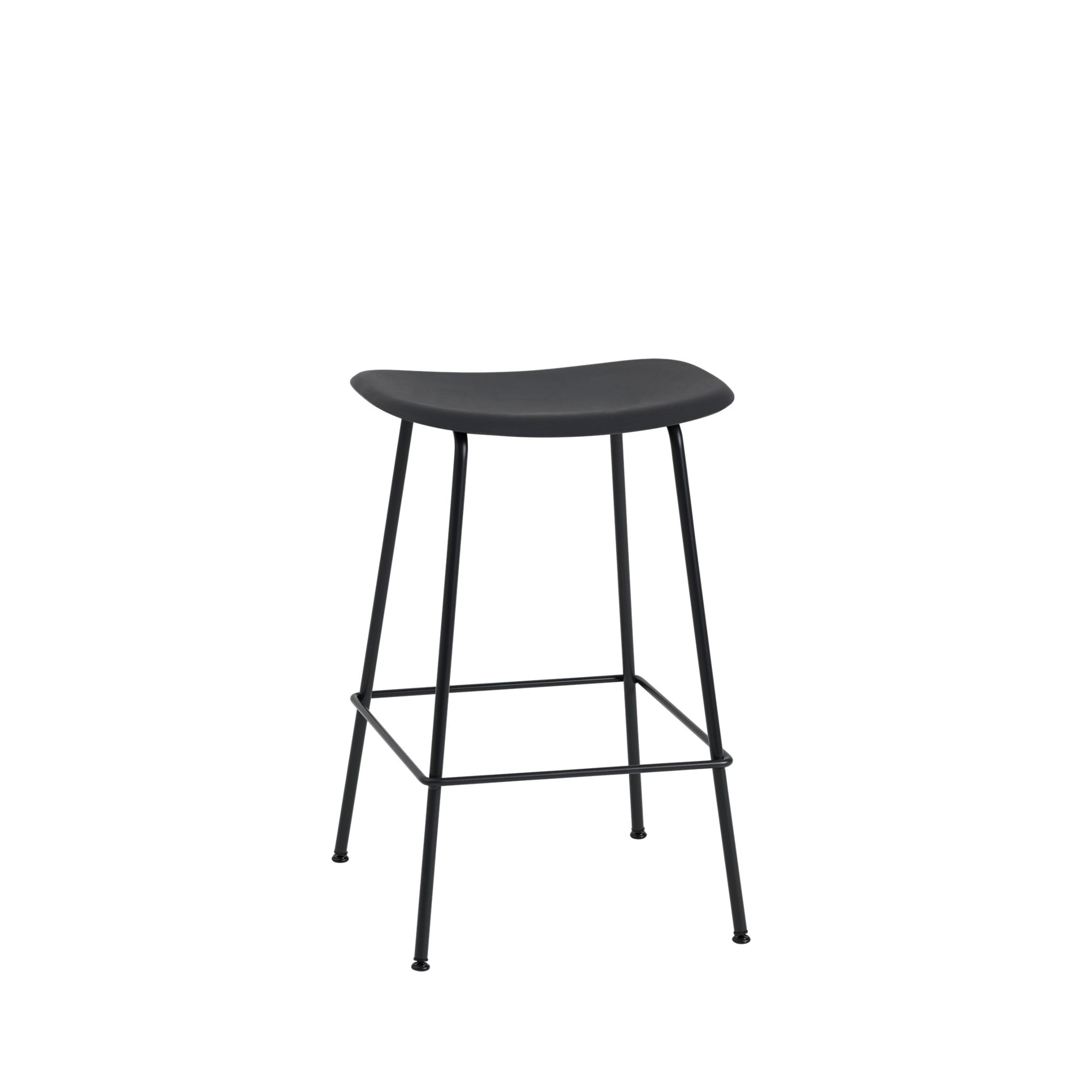 Muuto Fiber baarituoli, teräsjalat, musta - Laatukaluste