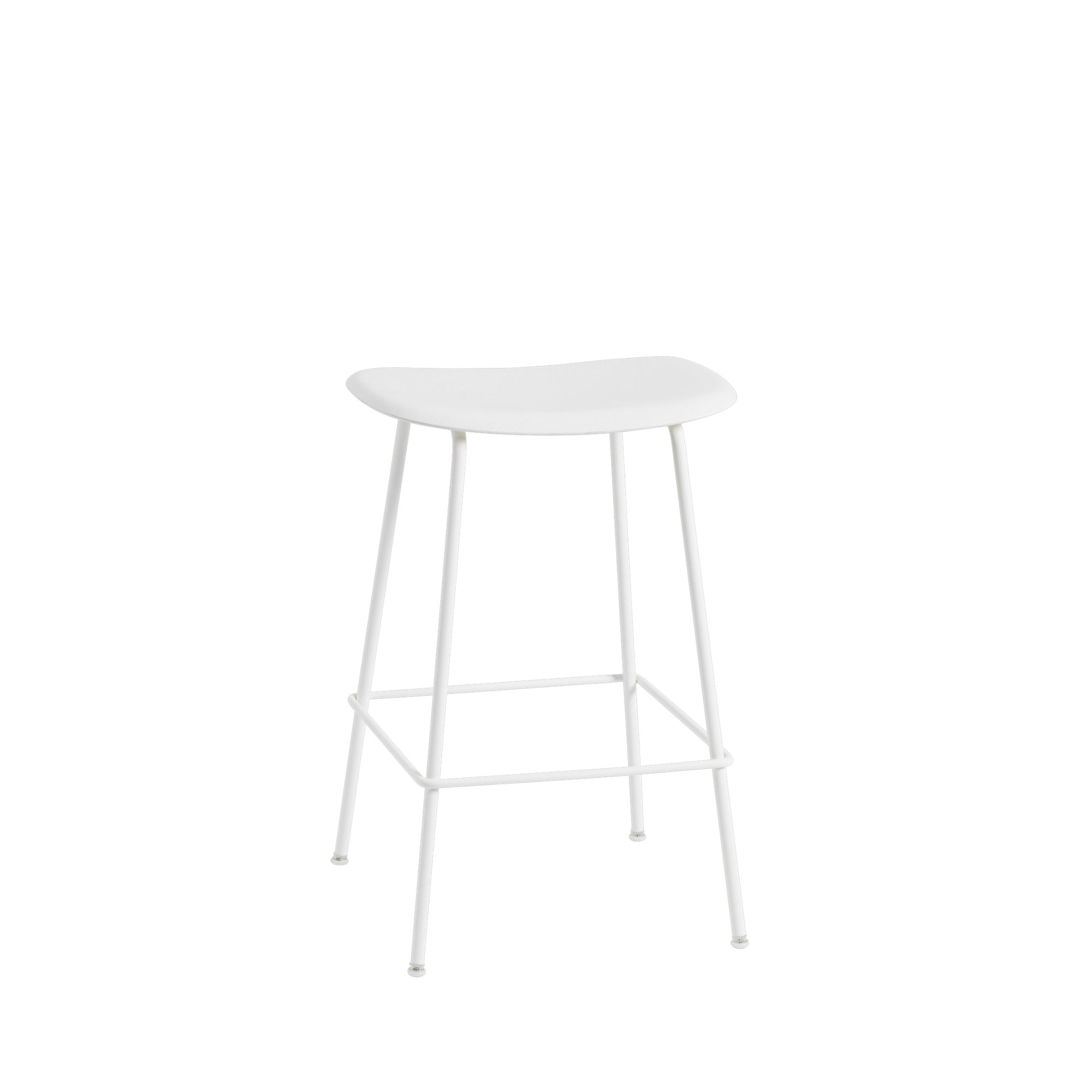 Muuto Fiber baarituoli, teräsjalat, valkoinen - Laatukaluste