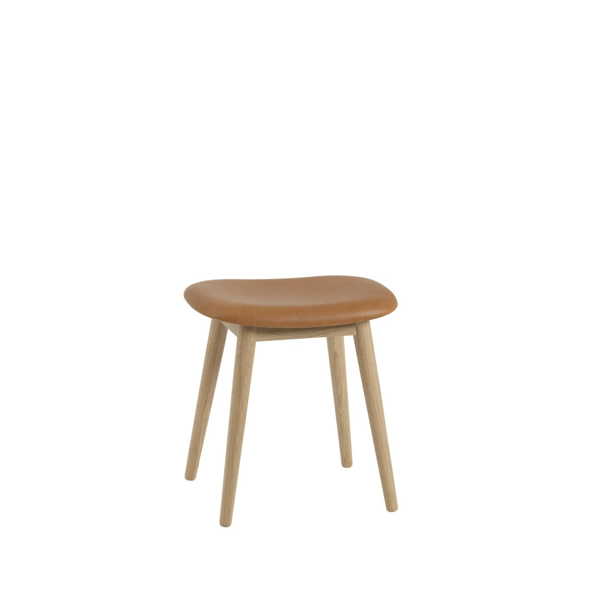 Muuto Fiber jakkara, tammijalat, konjakki/musta - Laatukaluste