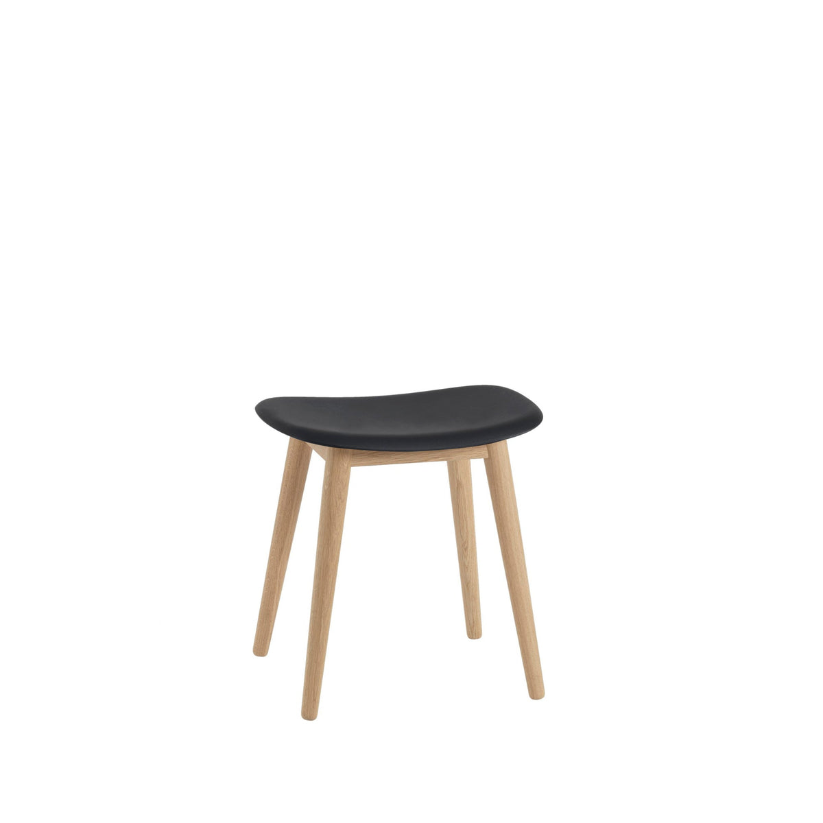 Muuto Fiber jakkara, tammijalat, musta/tammi - Laatukaluste