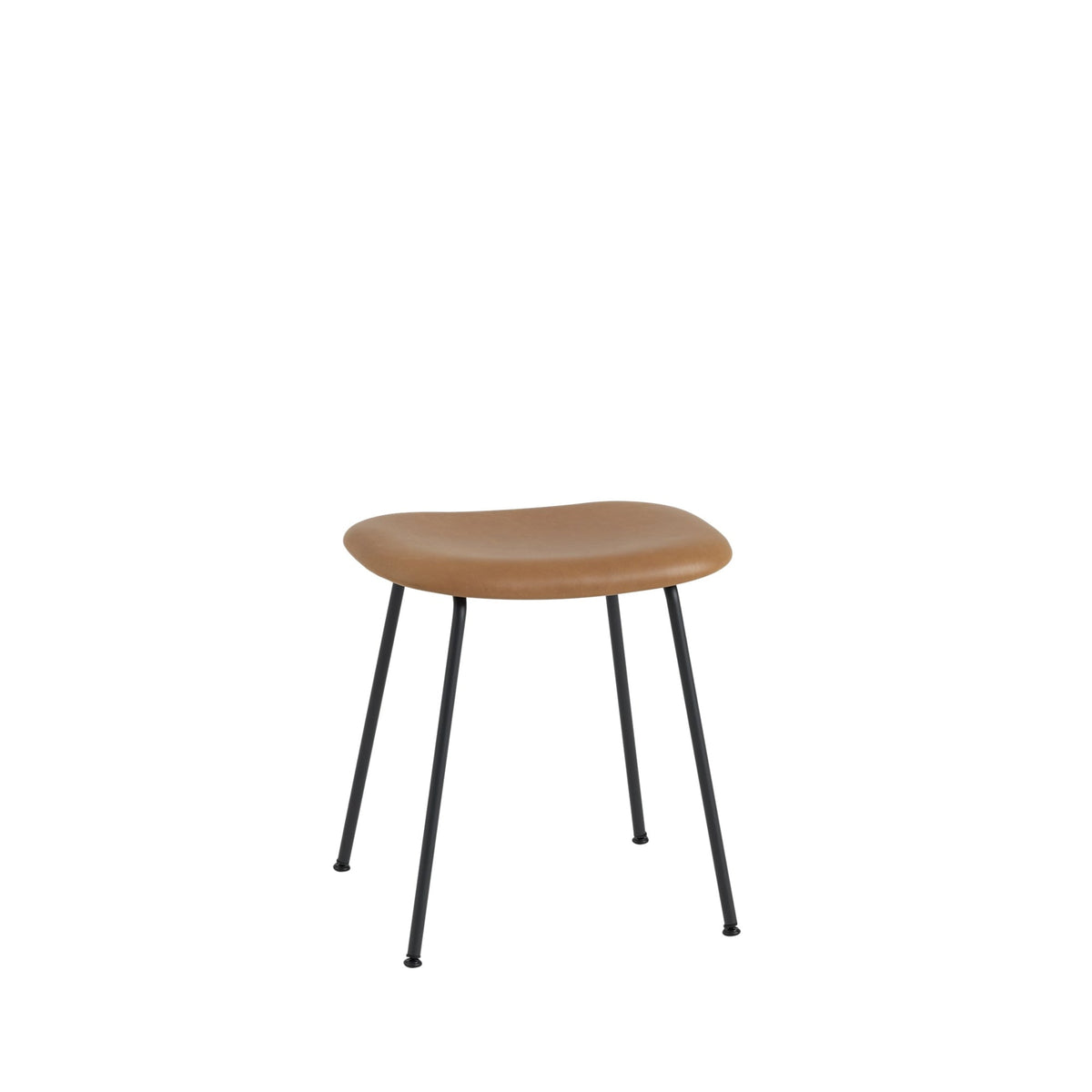Muuto Fiber jakkara, teräsjalat, konjakki/musta - Laatukaluste