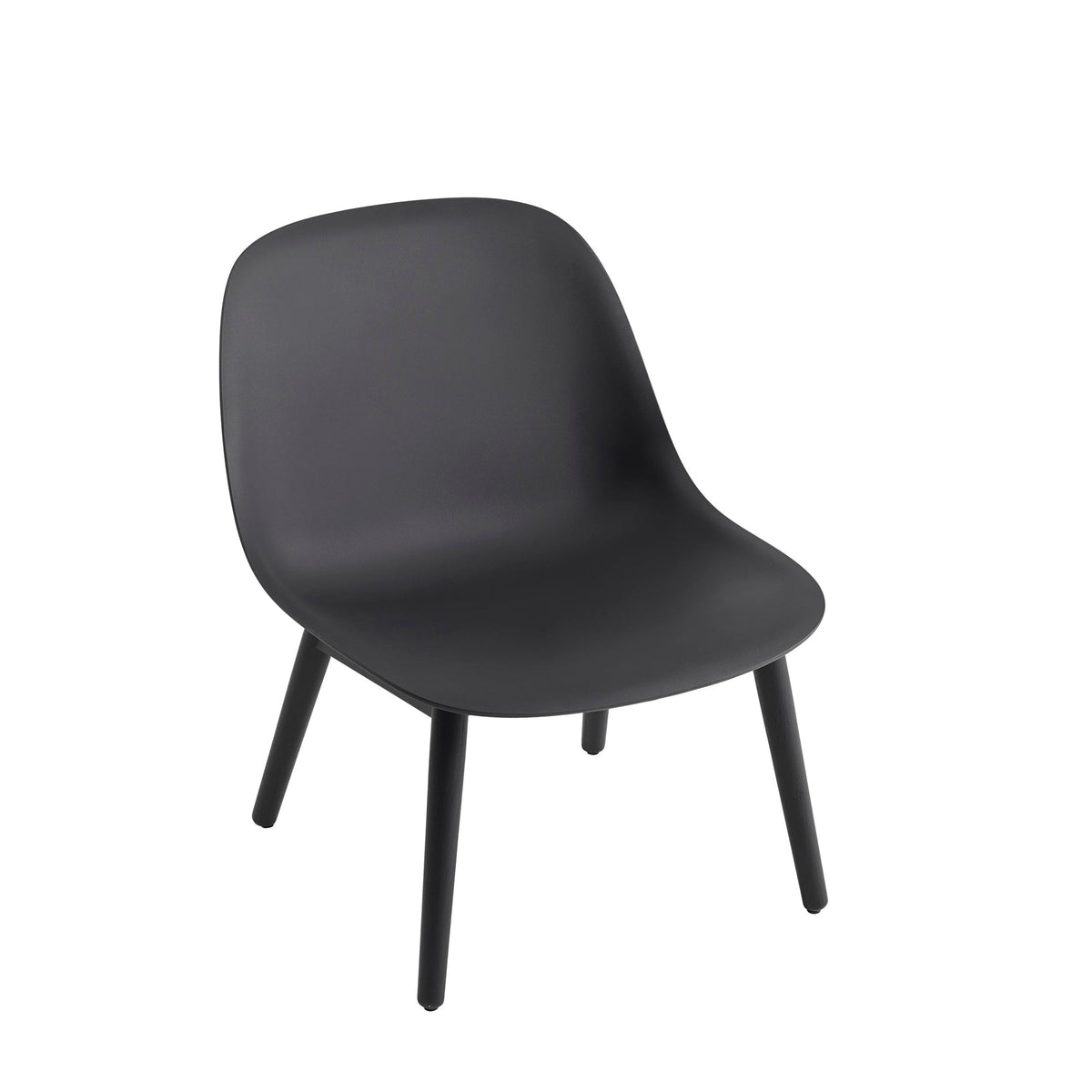Muuto Fiber lounge tuoli, tammijalat, musta/musta - Laatukaluste