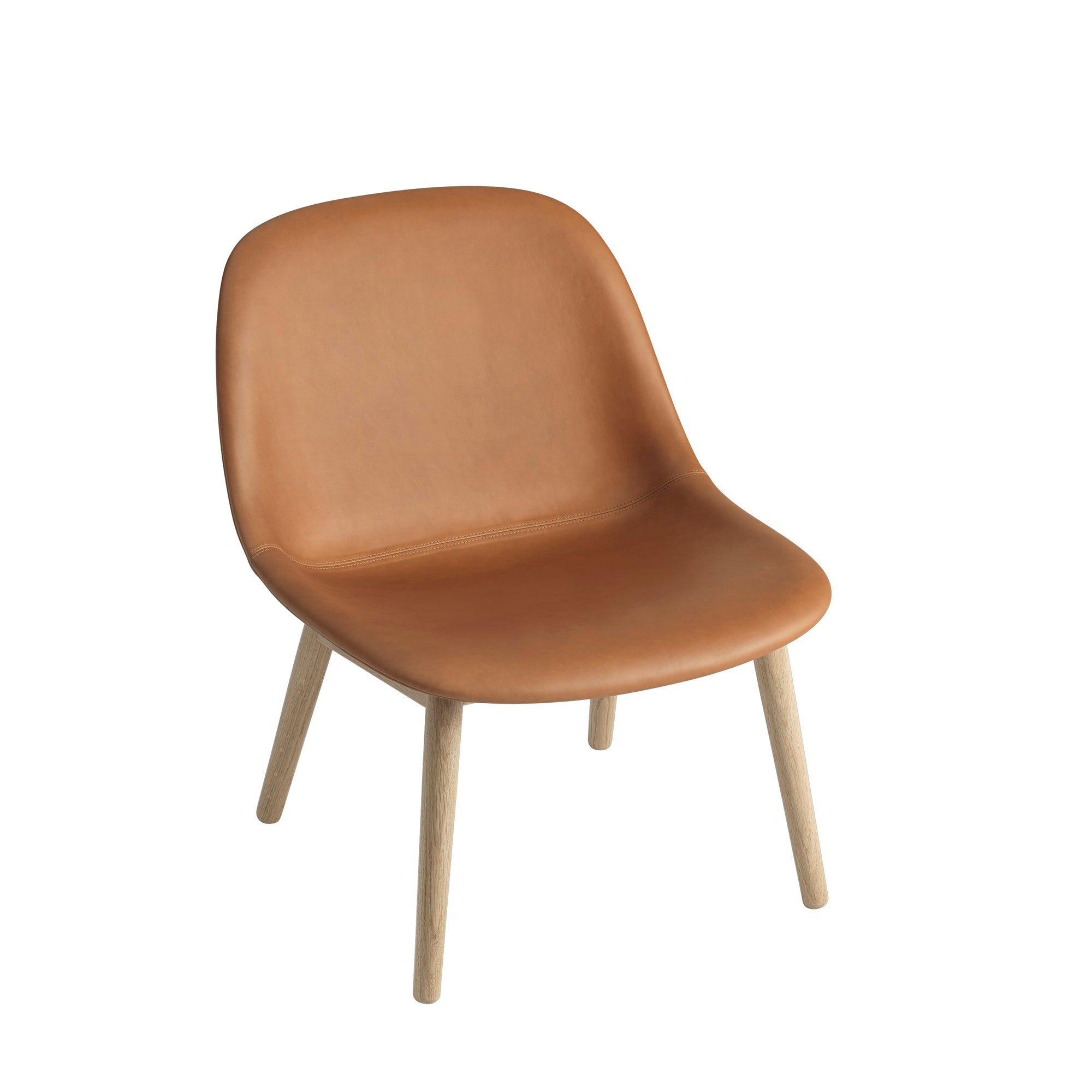 Muuto Fiber lounge tuoli, tammijalat, tammi/cognac - Laatukaluste