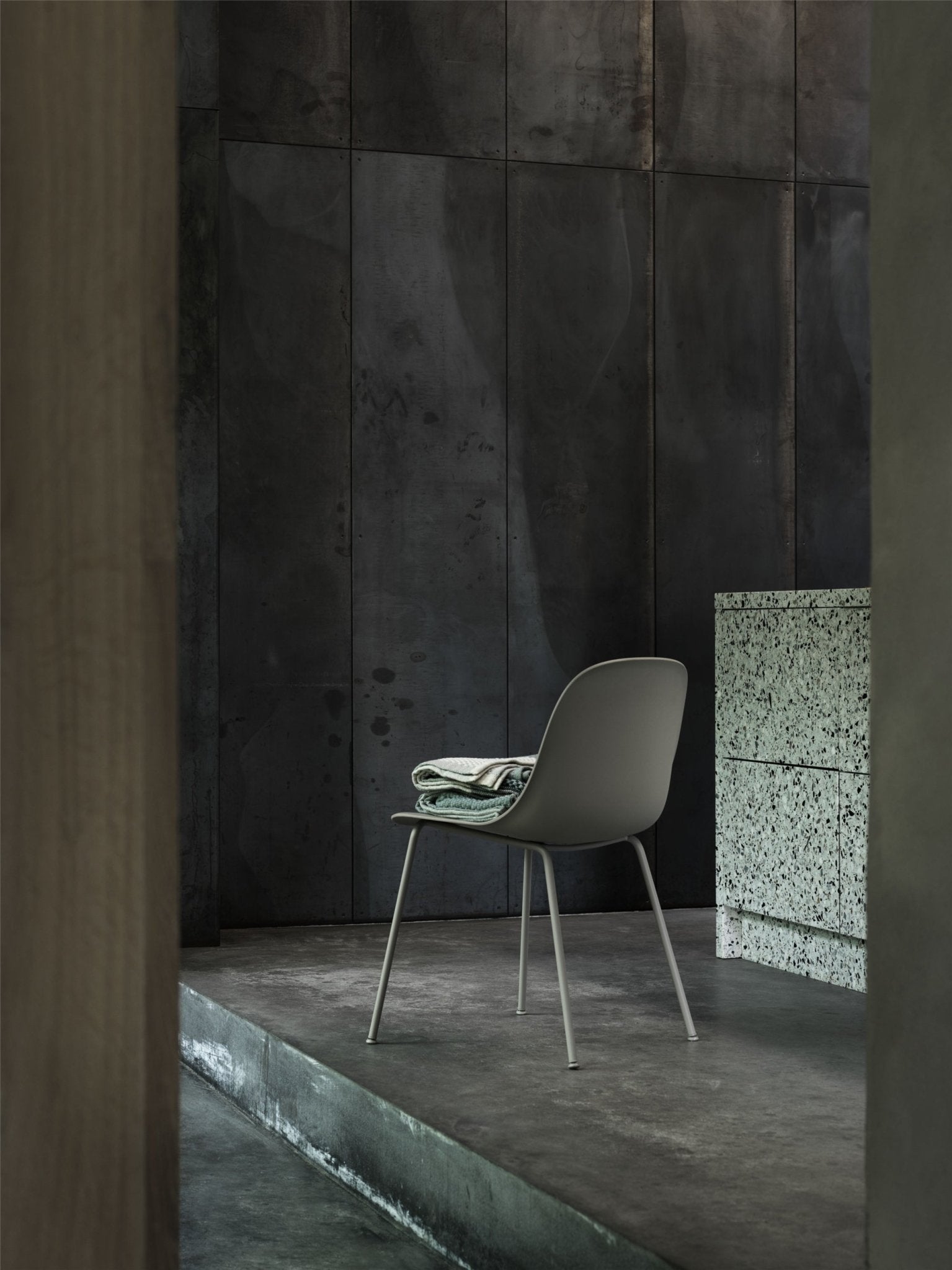 Muuto Fiber tuoli, teräsjalat, harmaa - Laatukaluste