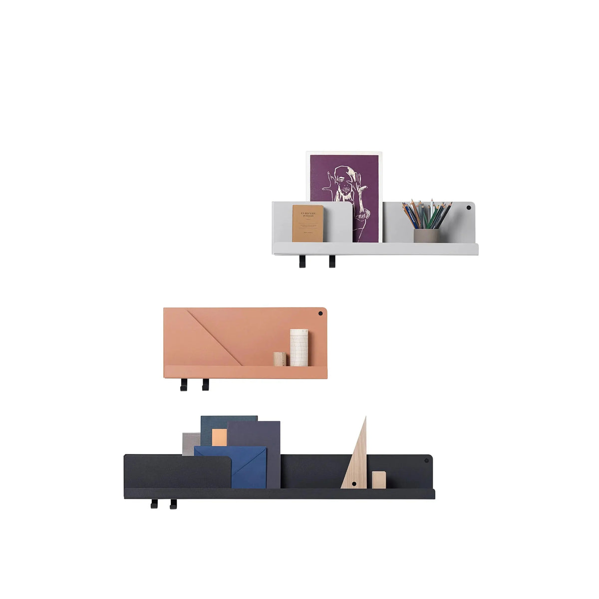 Muuto Folded hylly L oliivi Muuto